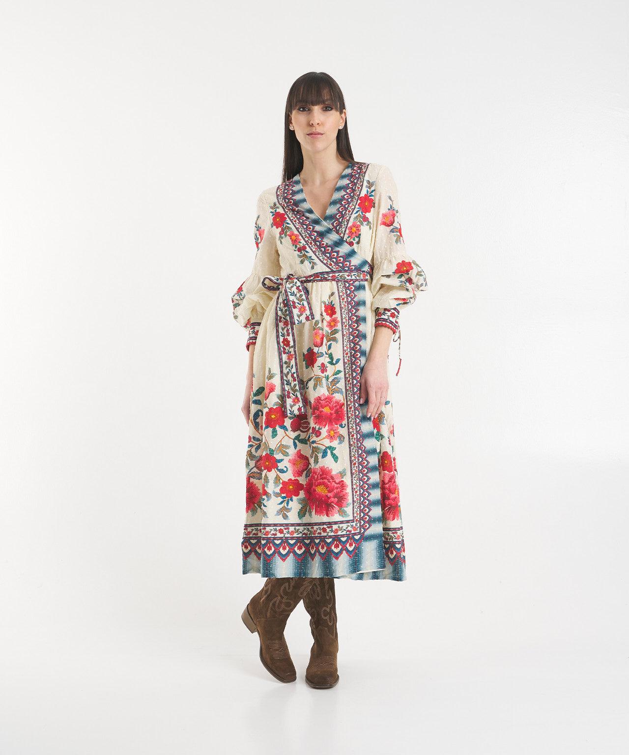 Wrap dress with floral pattern Product Image