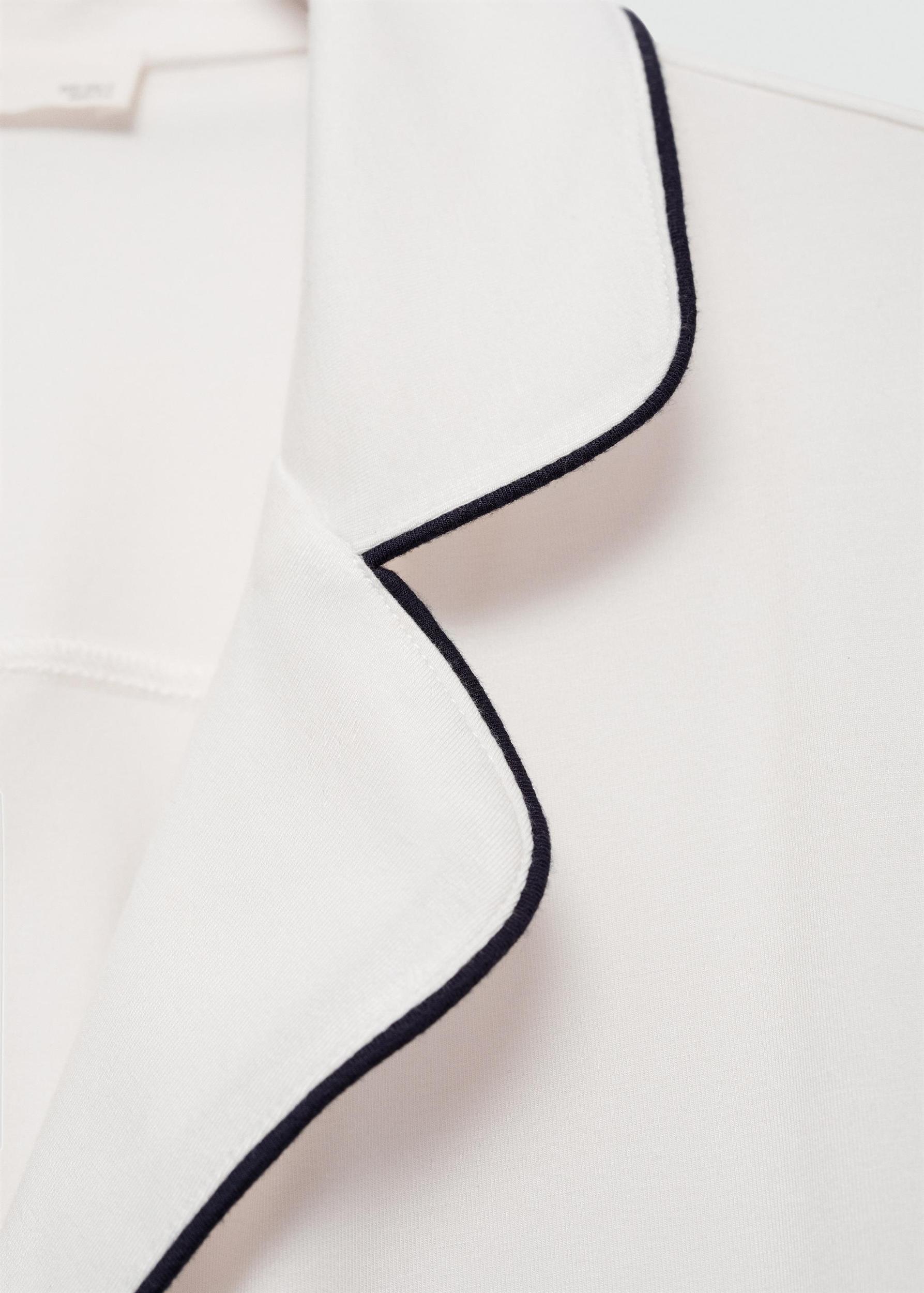 Two-piece pyjamas with piping - Women | MANGO USA Product Image