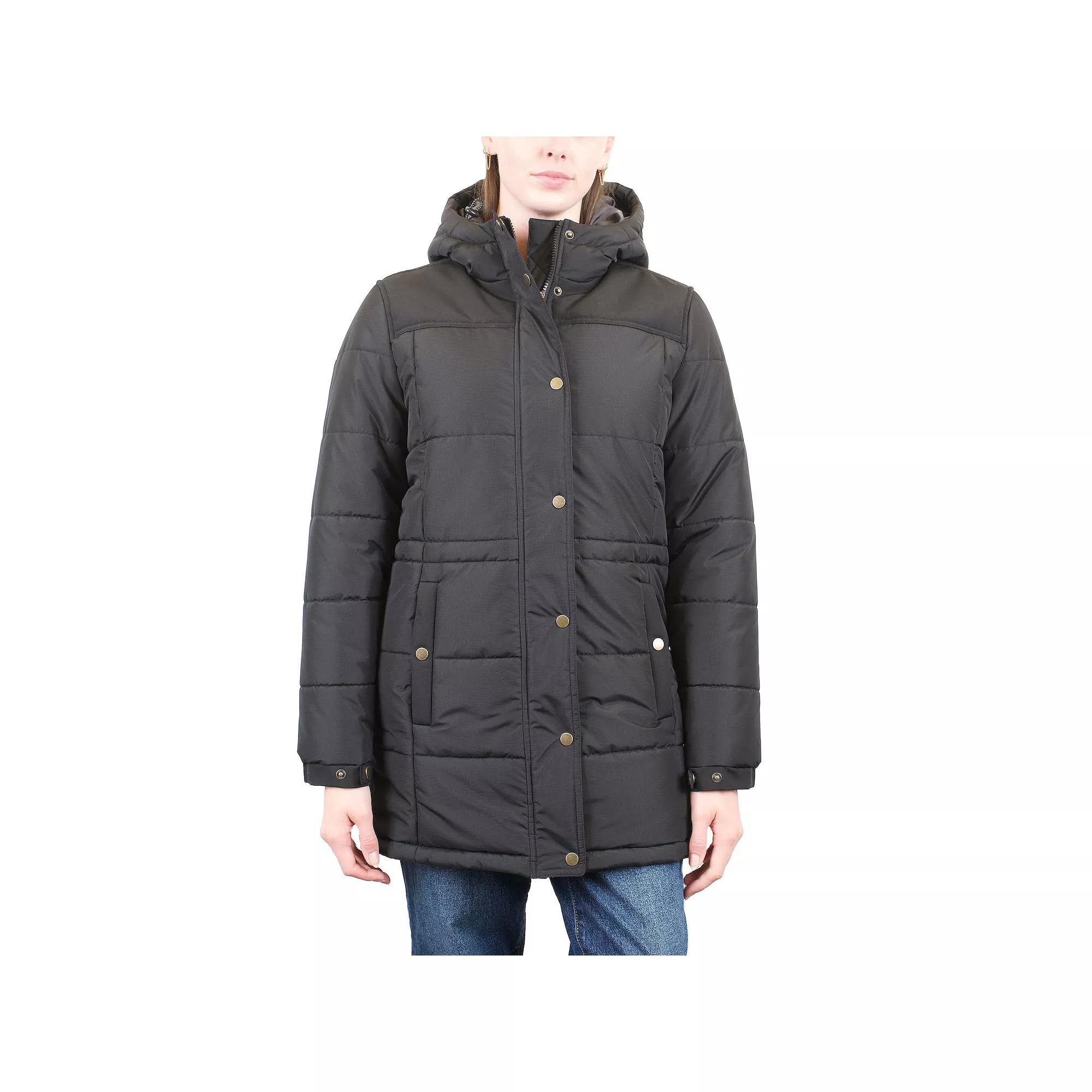 Women's Mountain and Isles Long Quilted Puffer Coat, Size: Small, Black Product Image