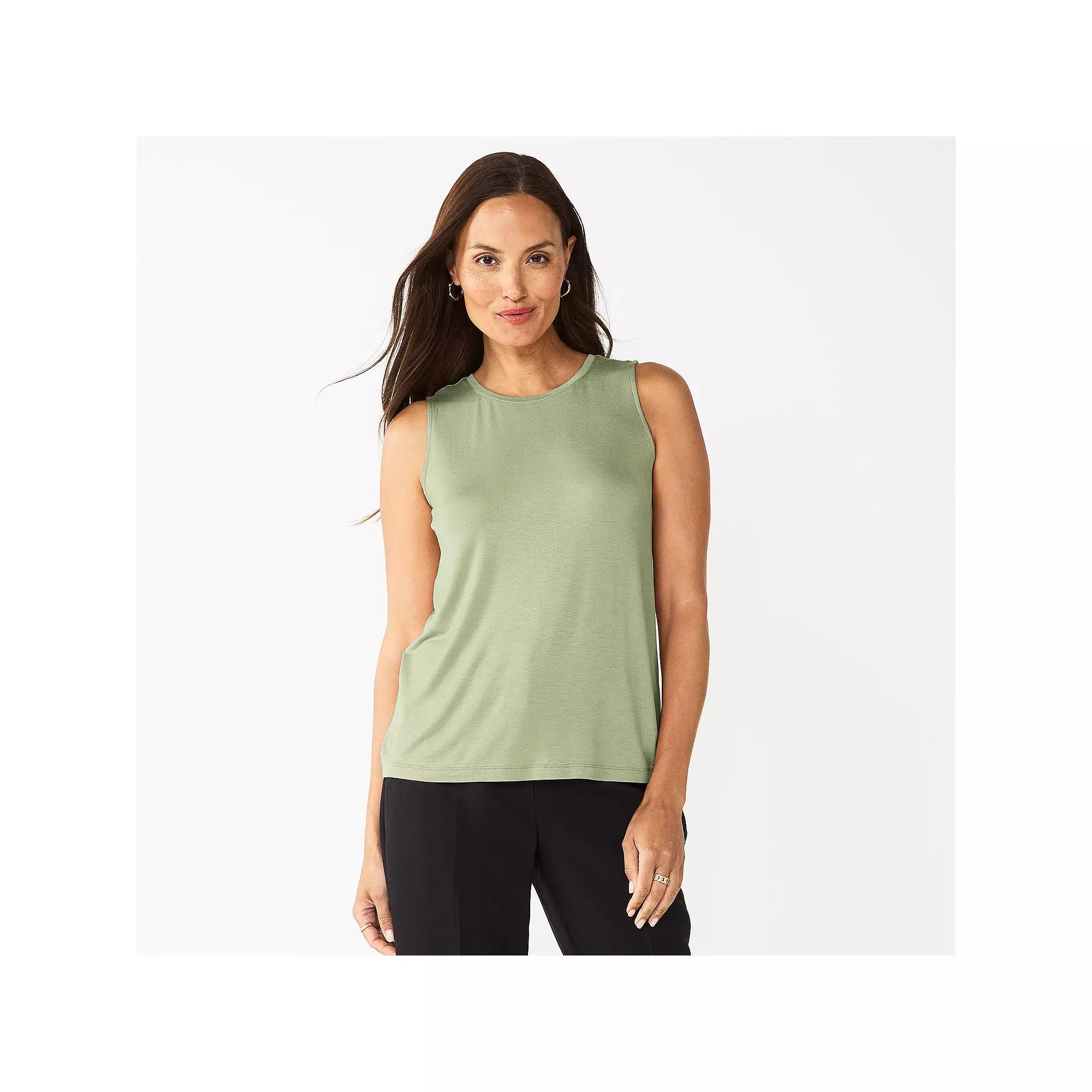 Nine West Essential Easy High-Neck Tank Top, Women's, Size: XS, Camden Green Product Image