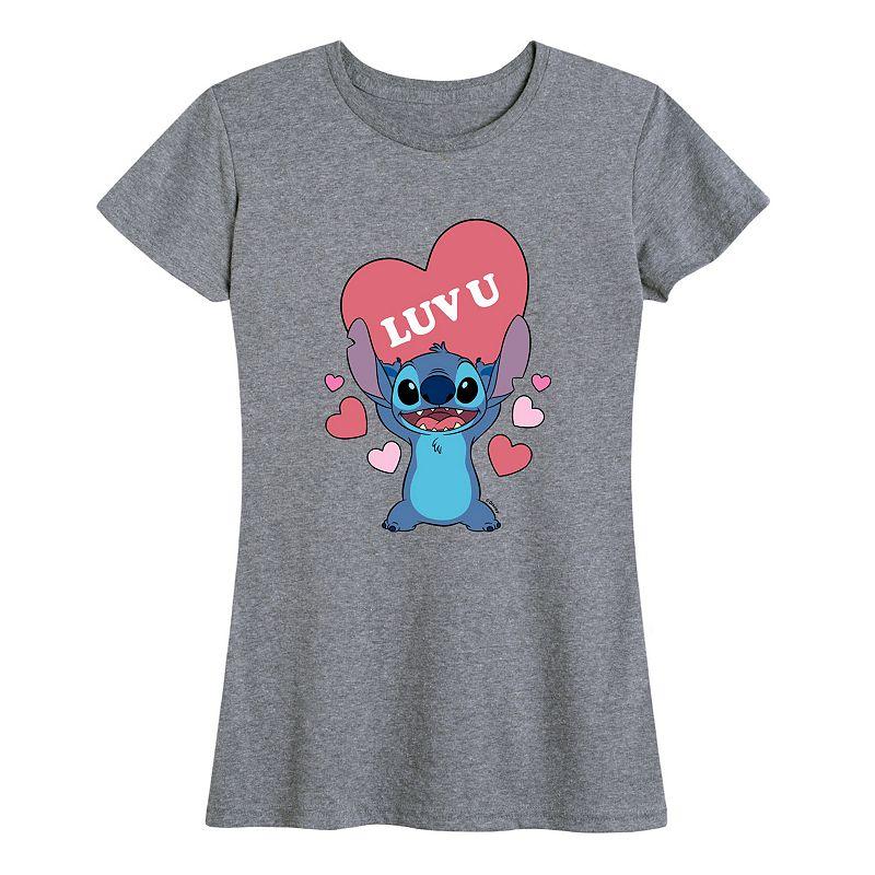 Disney's Lilo & Stitch Women's Luv U Heart Graphic Tee,  Product Image