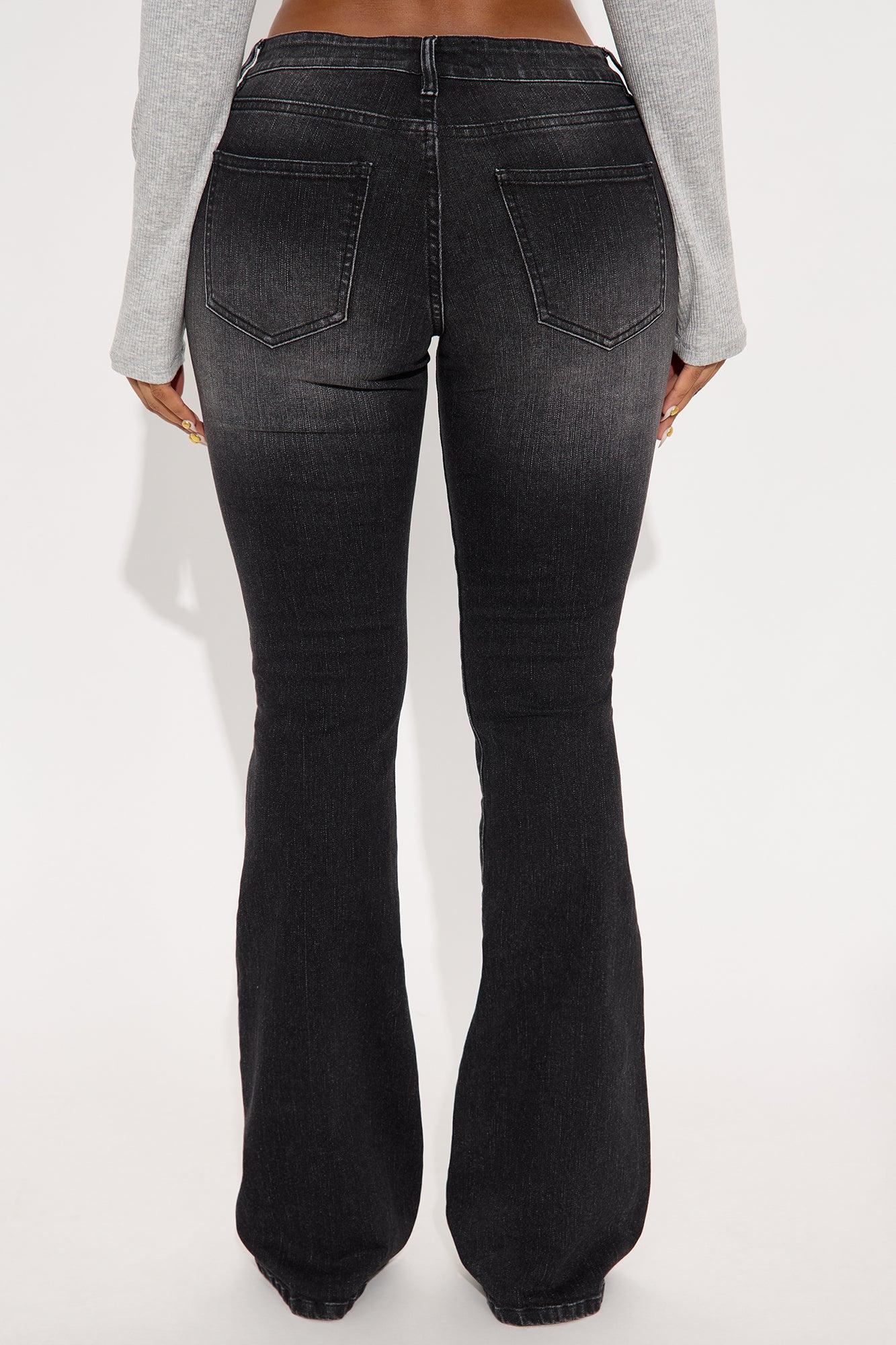 Forever Stretch Low Rise Flare Jeans - Black Wash Female Product Image