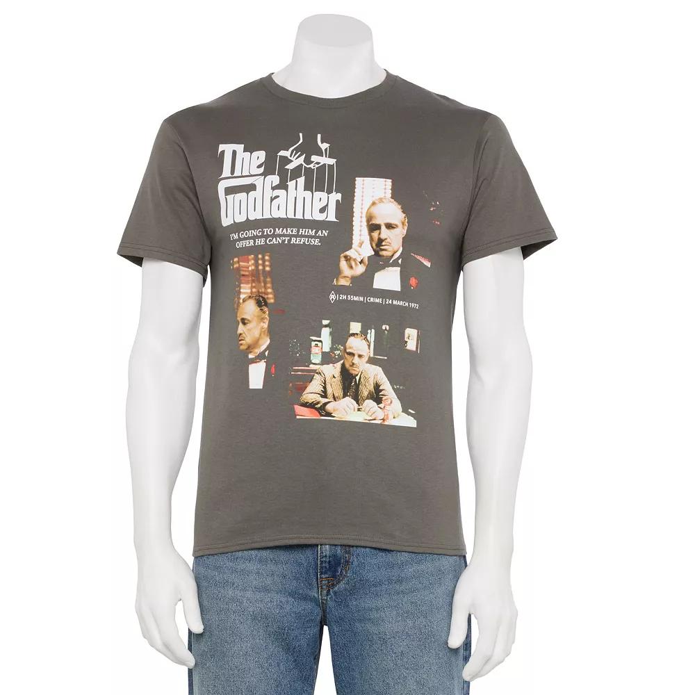 Men's The Godfather "An Offer He Can't Refuse" Graphic Tee, Size: Large, Grey Product Image
