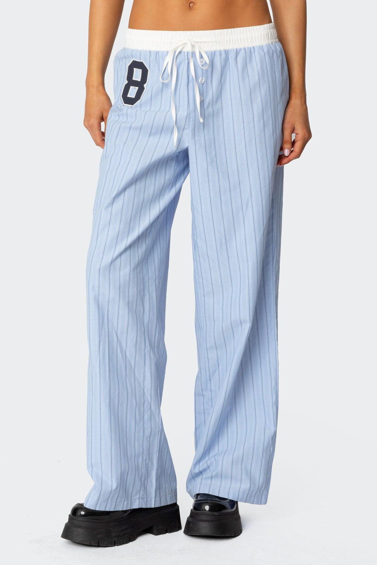 Erez Contrast Waist Striped Pants Product Image