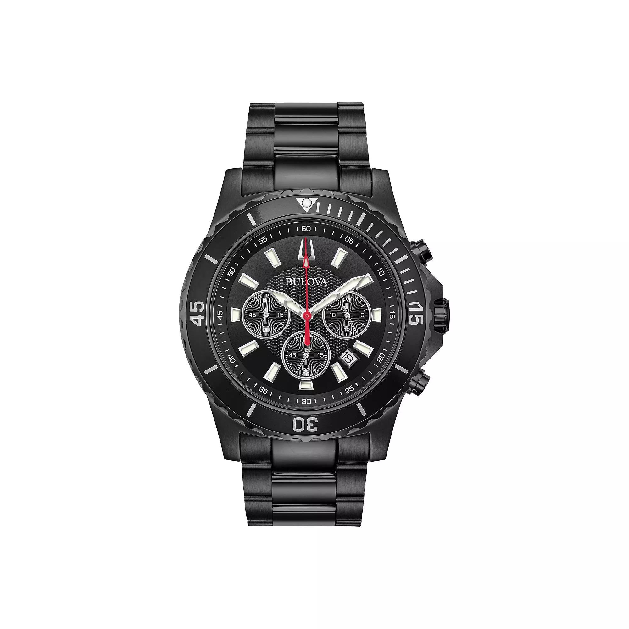 Bulova Men's Black Stainless Steel Chronograph Watch - 98B337,  Product Image
