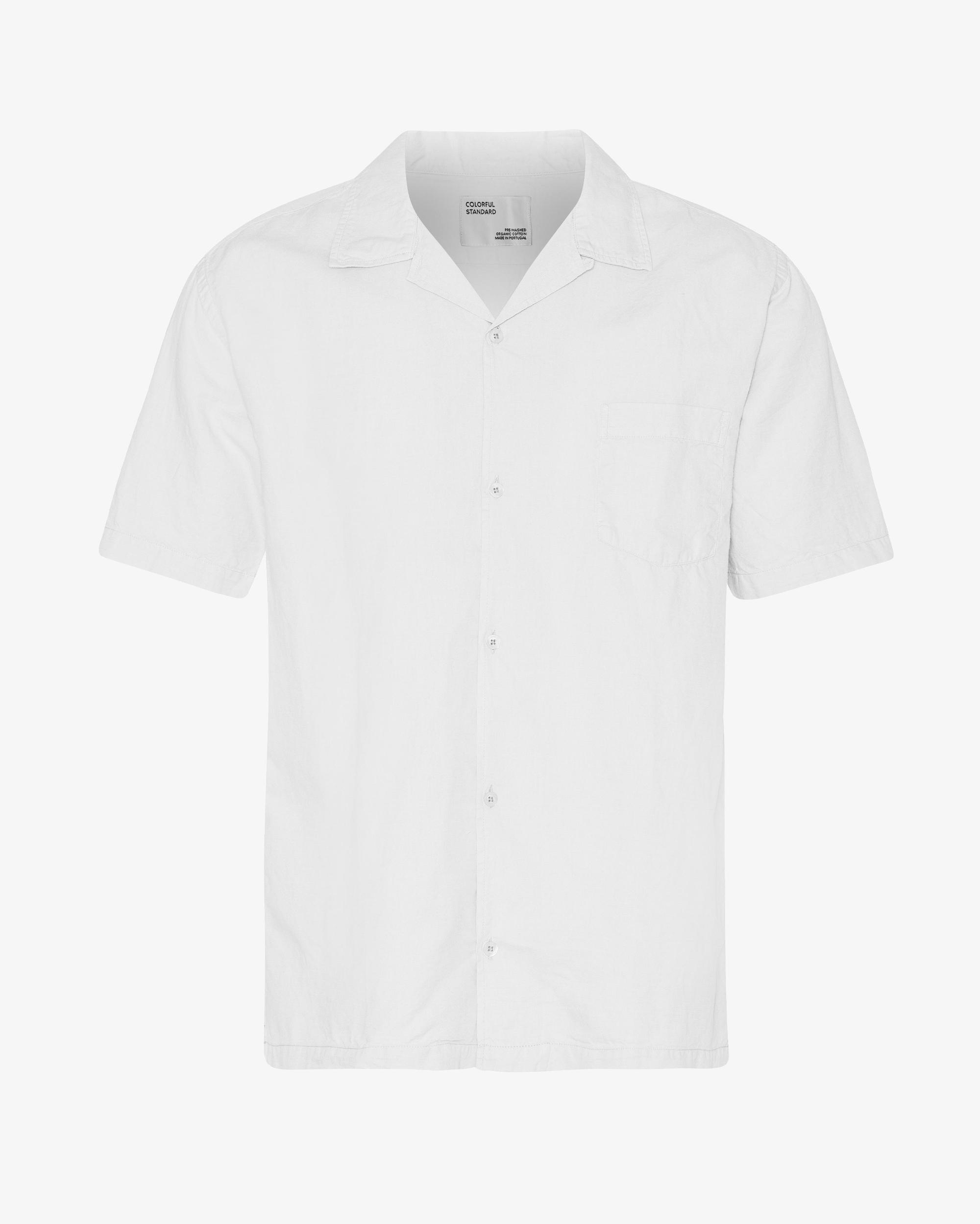 Linen Short Sleeved Shirt - Ivory White Product Image