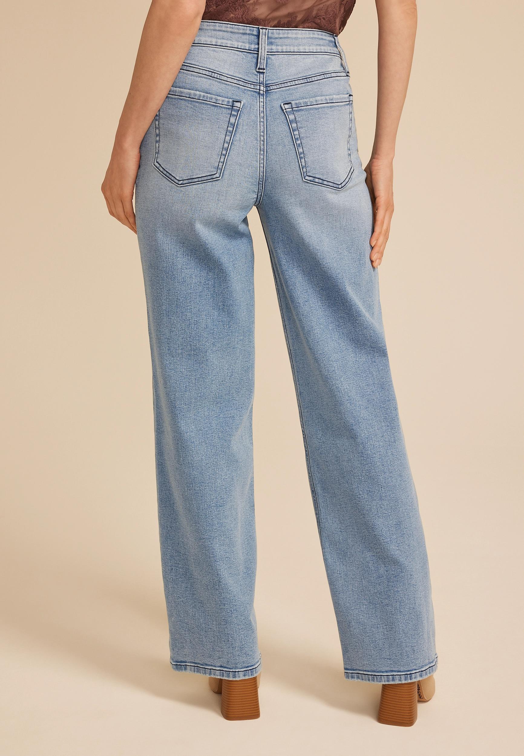 High Rise Side Seam Wide Leg Jean Product Image