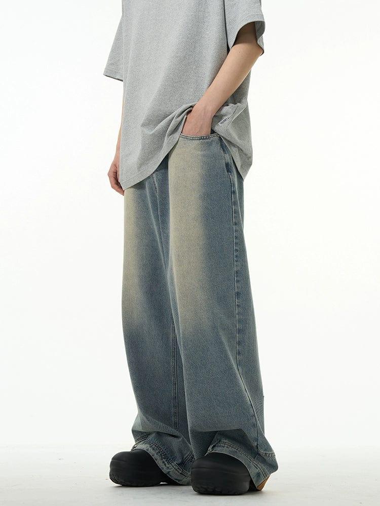 RT No. 11195 REVERSED STRAIGHT DENIM JEANS Unisex Product Image