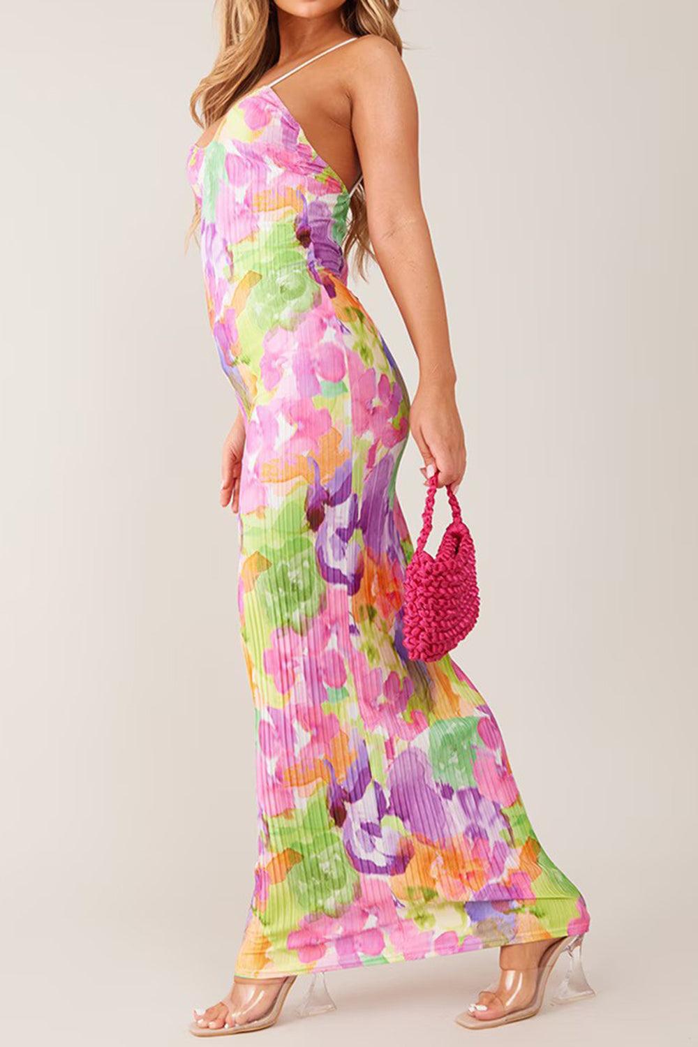 Backless Printed Maxi Cami Dress Product Image