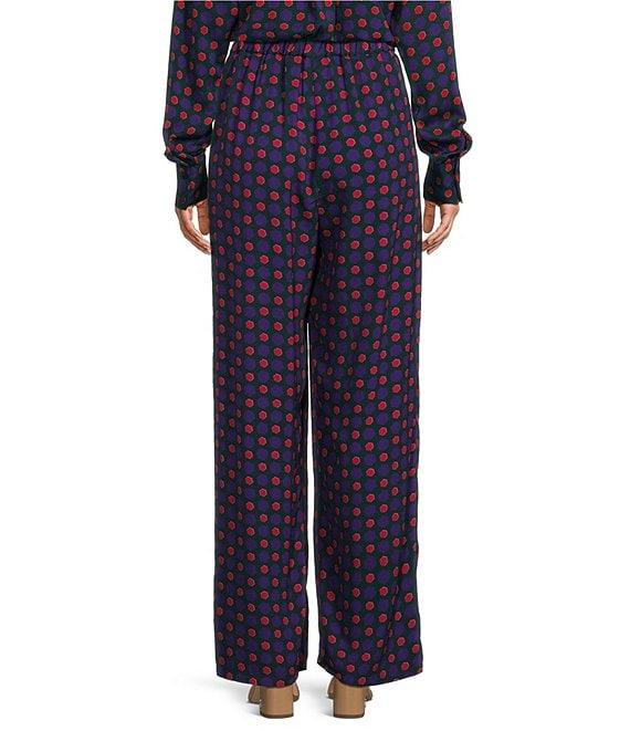 COREY LYNN CALTER Yimmi Crepe Dot Print Point Collar Long Sleeve Button Front Coordinating Top Product Image