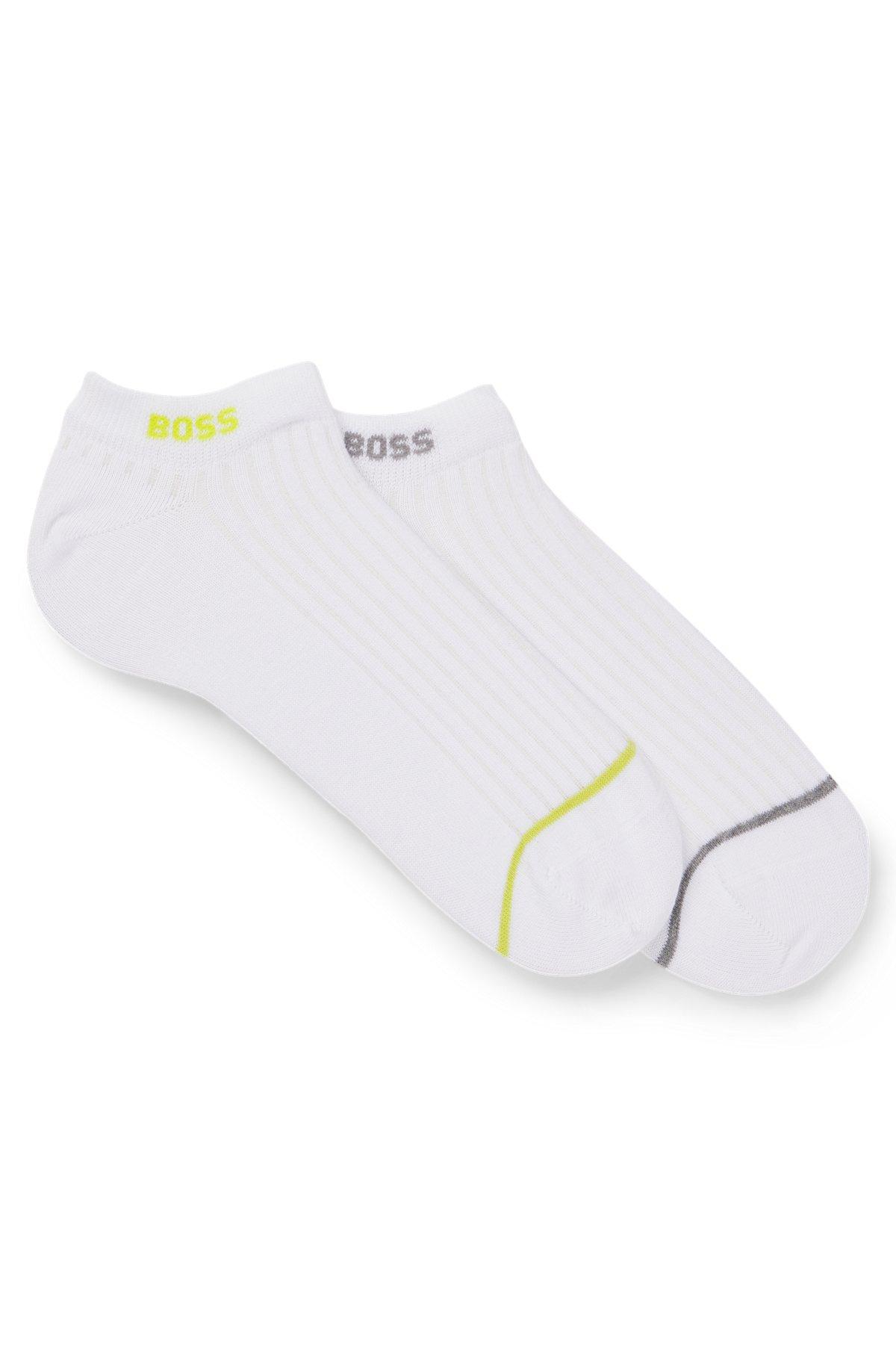 BOSS - Two-pack of ankle socks in a cotton blend - White Product Image