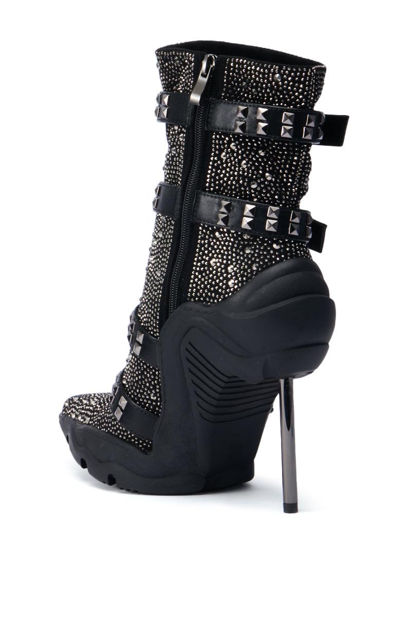 AZALEA WANG EMBELLISHED BOOTIE IN BLACK Product Image