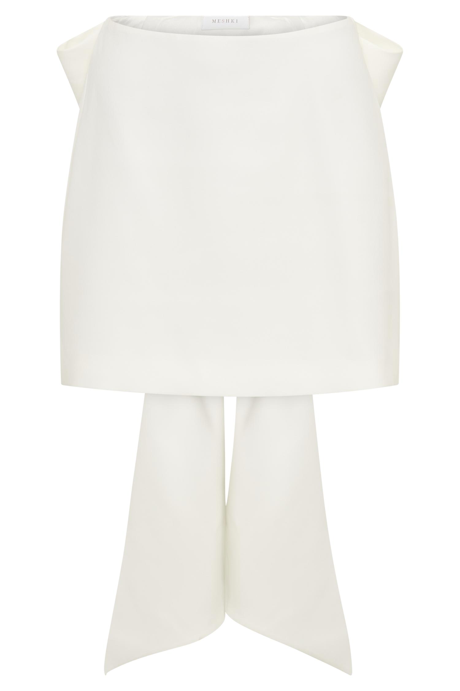 Jana Bow Mini Skirt - White Product Image