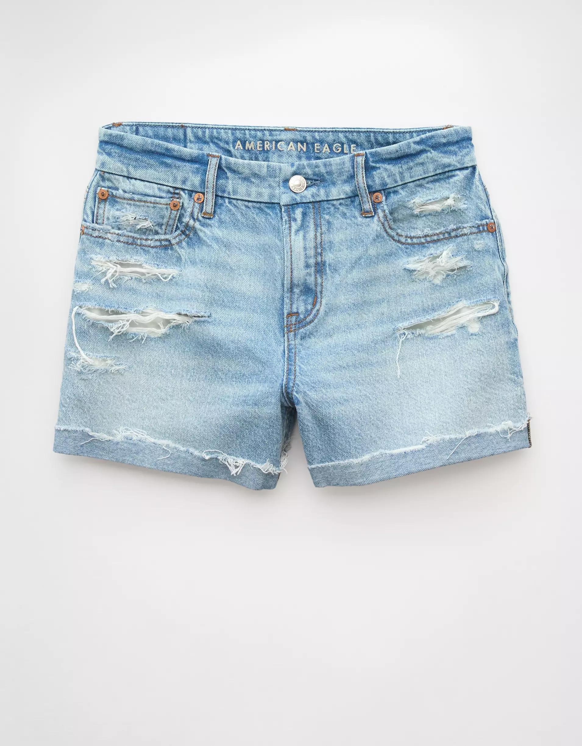 AE Strigid Curvy Ripped Super High-Waisted Relaxed Short Product Image