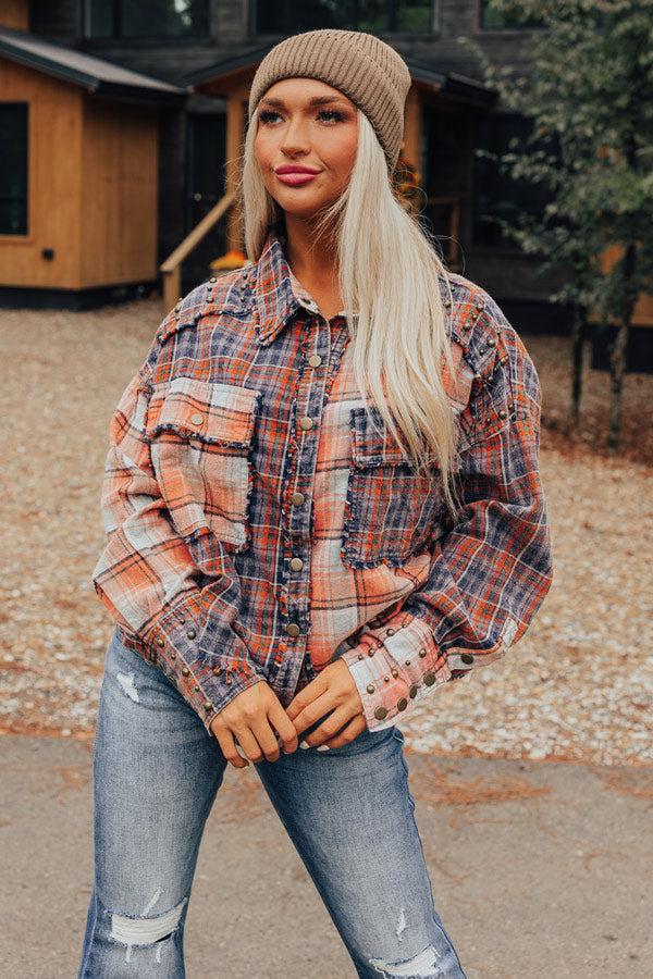 Autumn Vibes Plaid Button Up Product Image