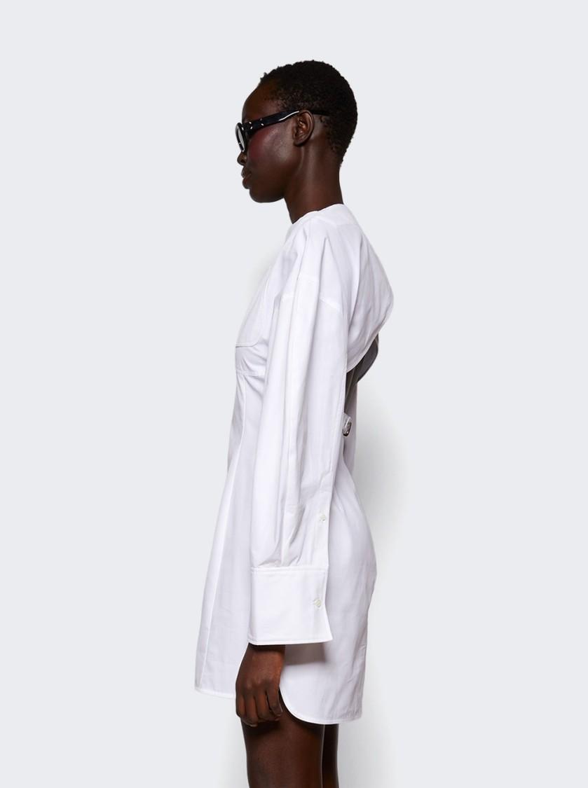 JACQUEMUS La Casaco Long Sleeve Cotton Shirtdress In White Product Image