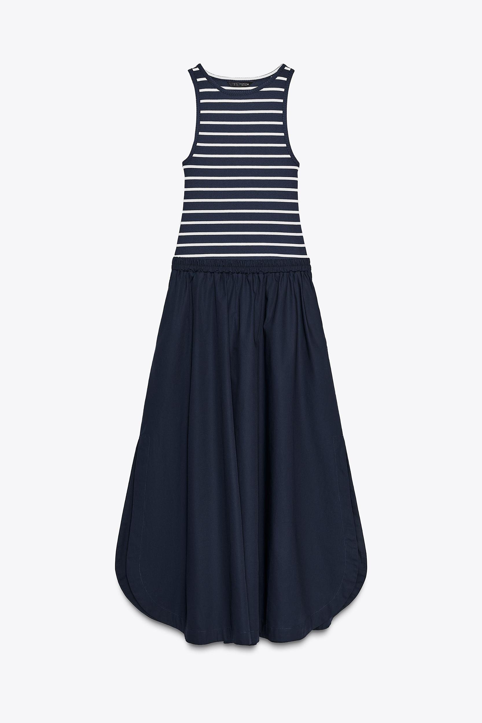 COMBINED POPLIN MIDI DRESS Product Image