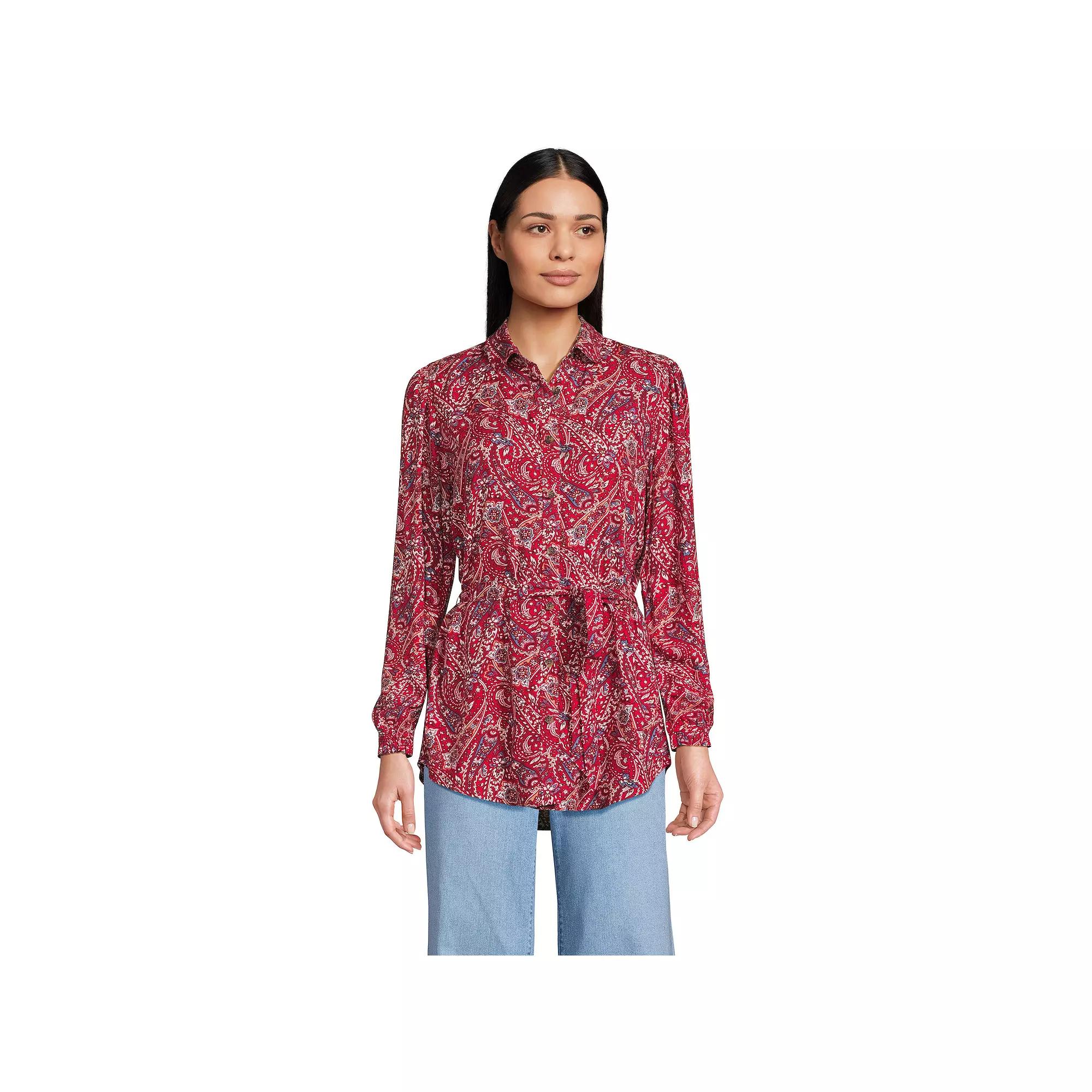 Women's Lands' End Tie Waist Shirt,  Product Image