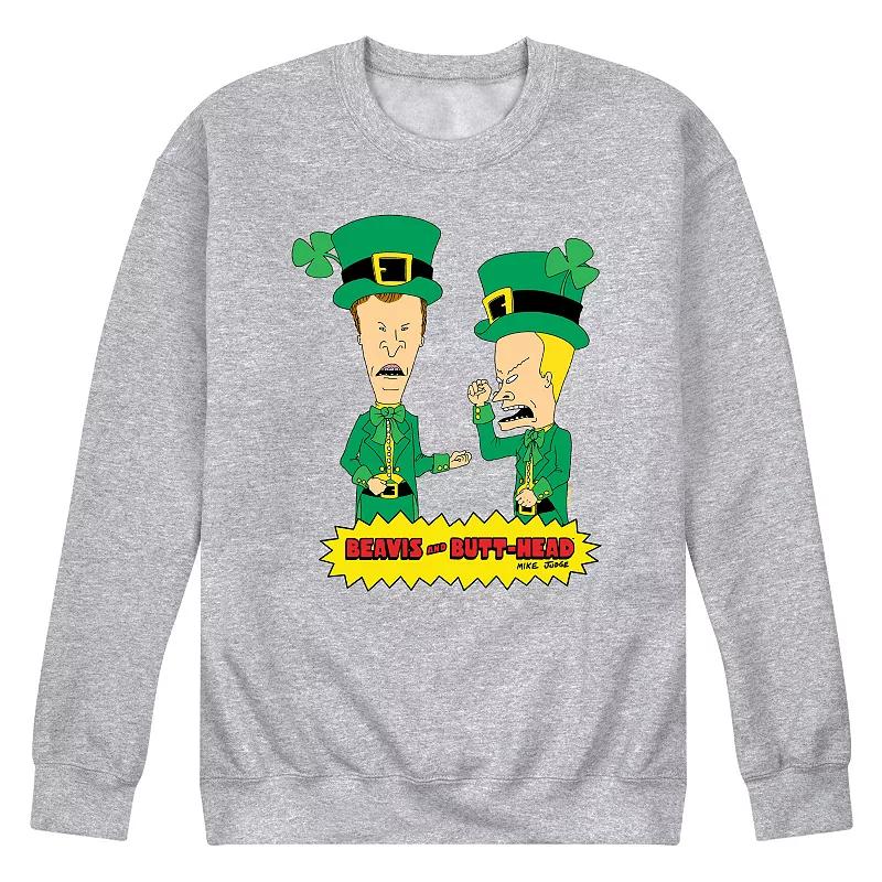 Mens Beavis And Butthead St Patricks Day Sweatshirt Blue Product Image