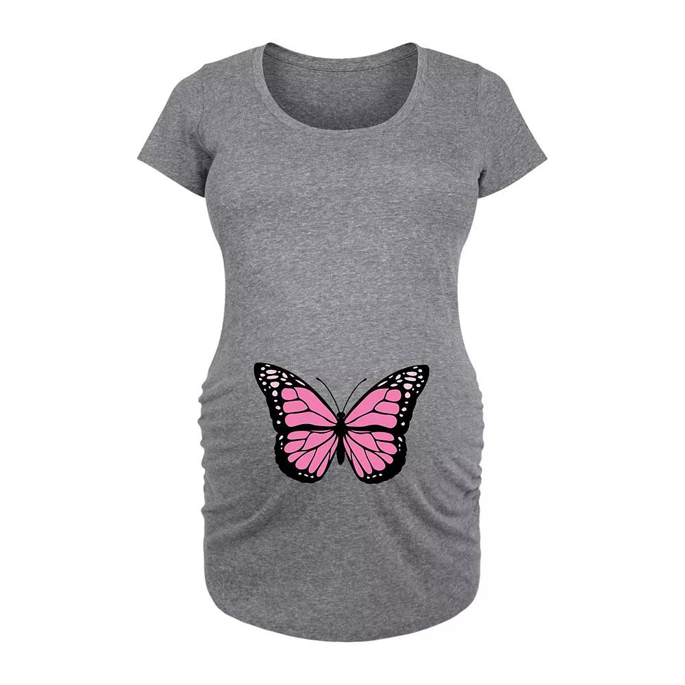 Maternity Butterfly Pink Graphic Tee, Women's,  Product Image