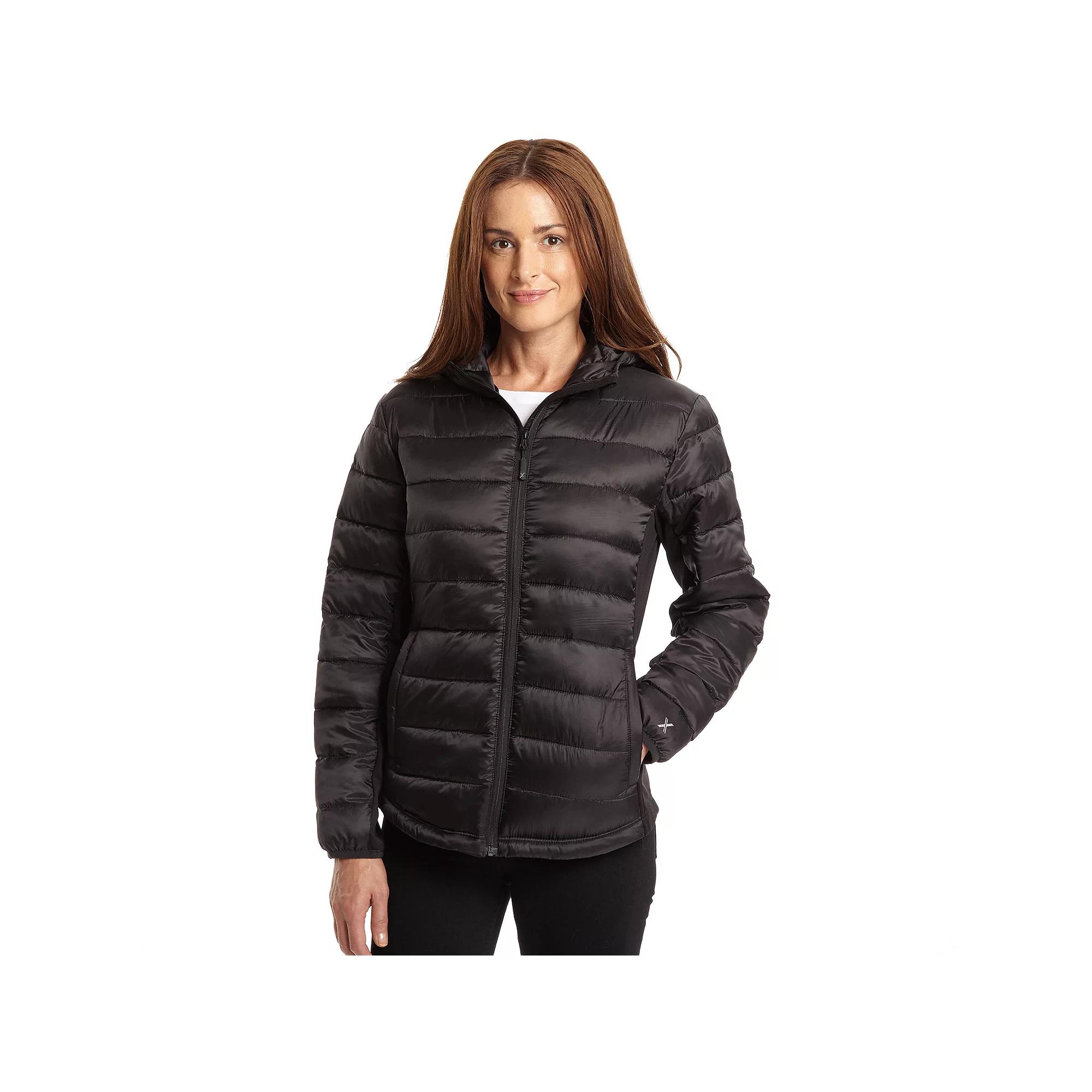 Plus Size Excelled Hybrid Hooded Puffer Jacket, Women's, Size: 3XL, Black Product Image