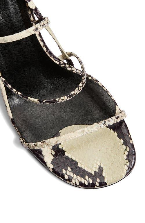 KHAITE Loop Snake-effect Leather Sandals In Beige Comb Product Image