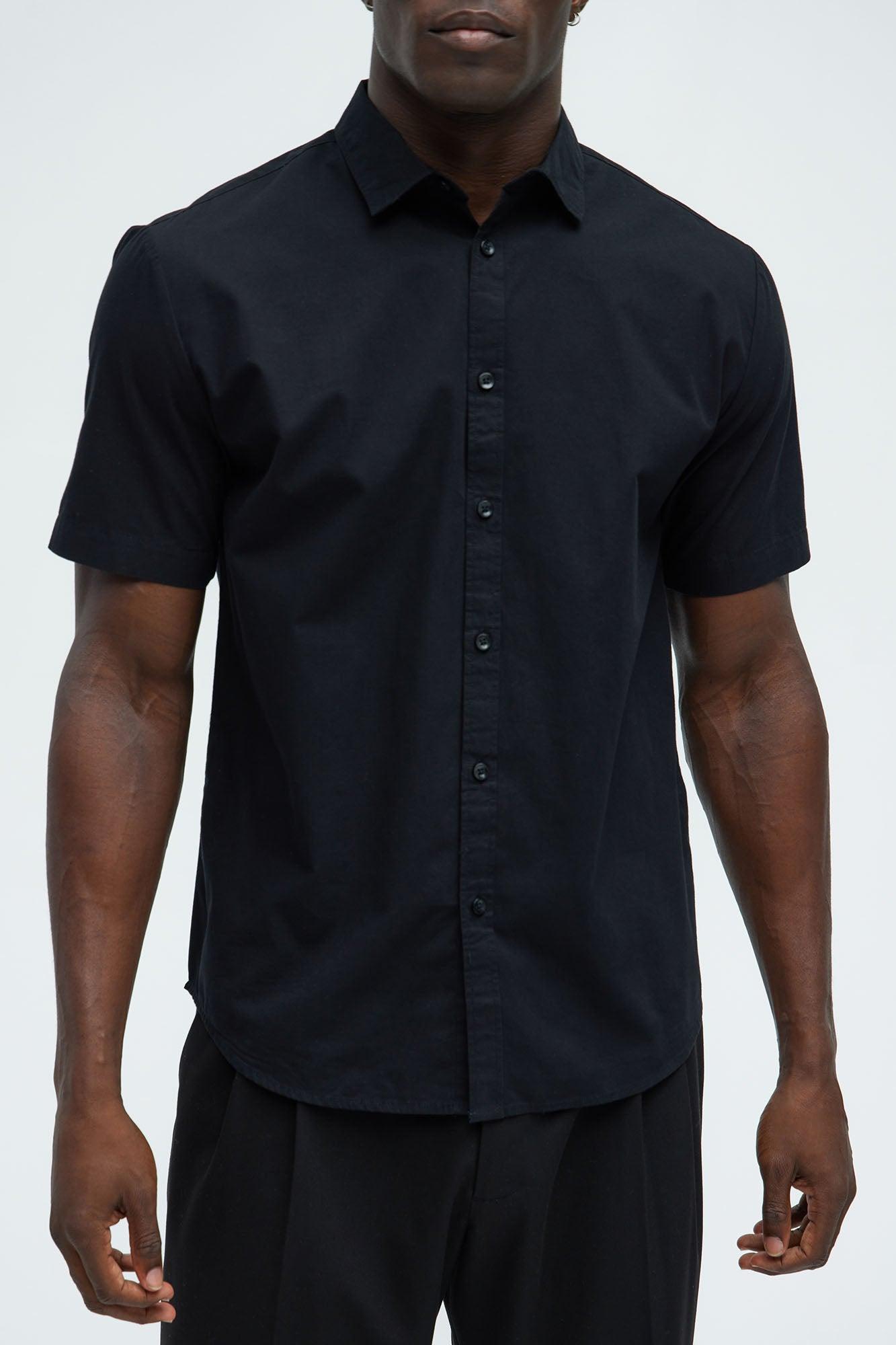 Ryland Short Sleeve Button Up Shirt - Black Product Image