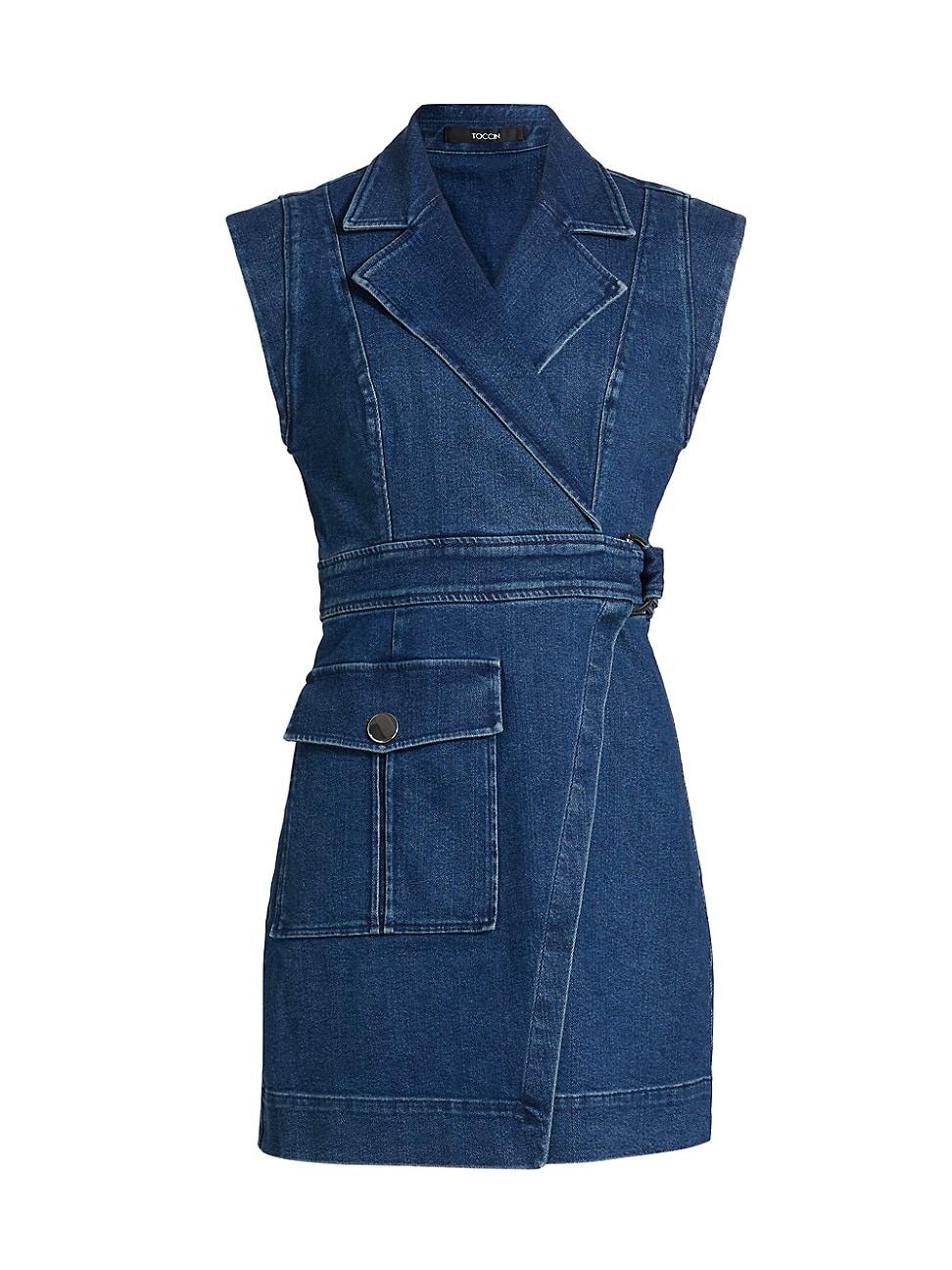 Womens Everly Denim Safari Wrap Minidress Product Image