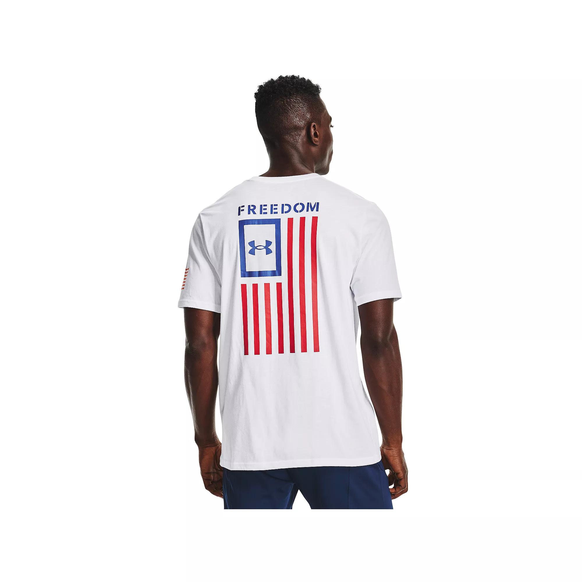 Big & Tall Under Armour Freedom Flag Tee, Men's, Size: XL Tall, White Royal Product Image