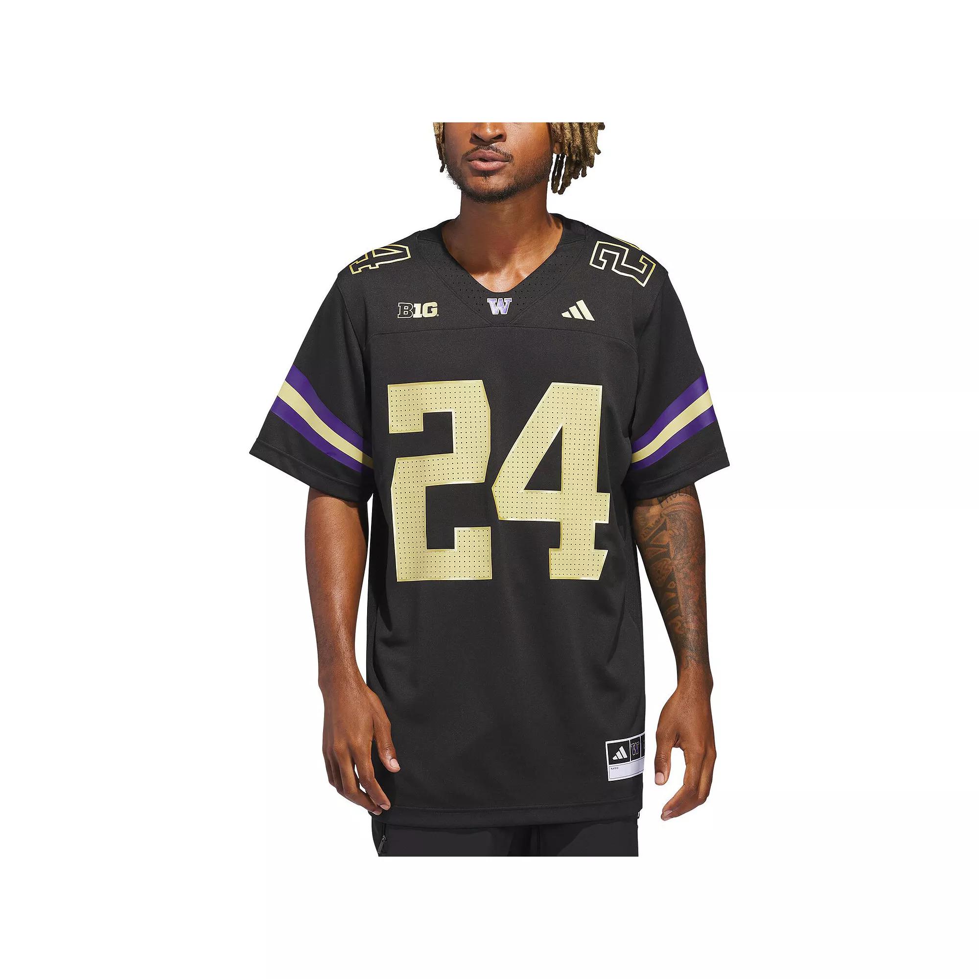Men's adidas #24 Black Washington Huskies Alternate Premier Strategy Jersey,  Product Image