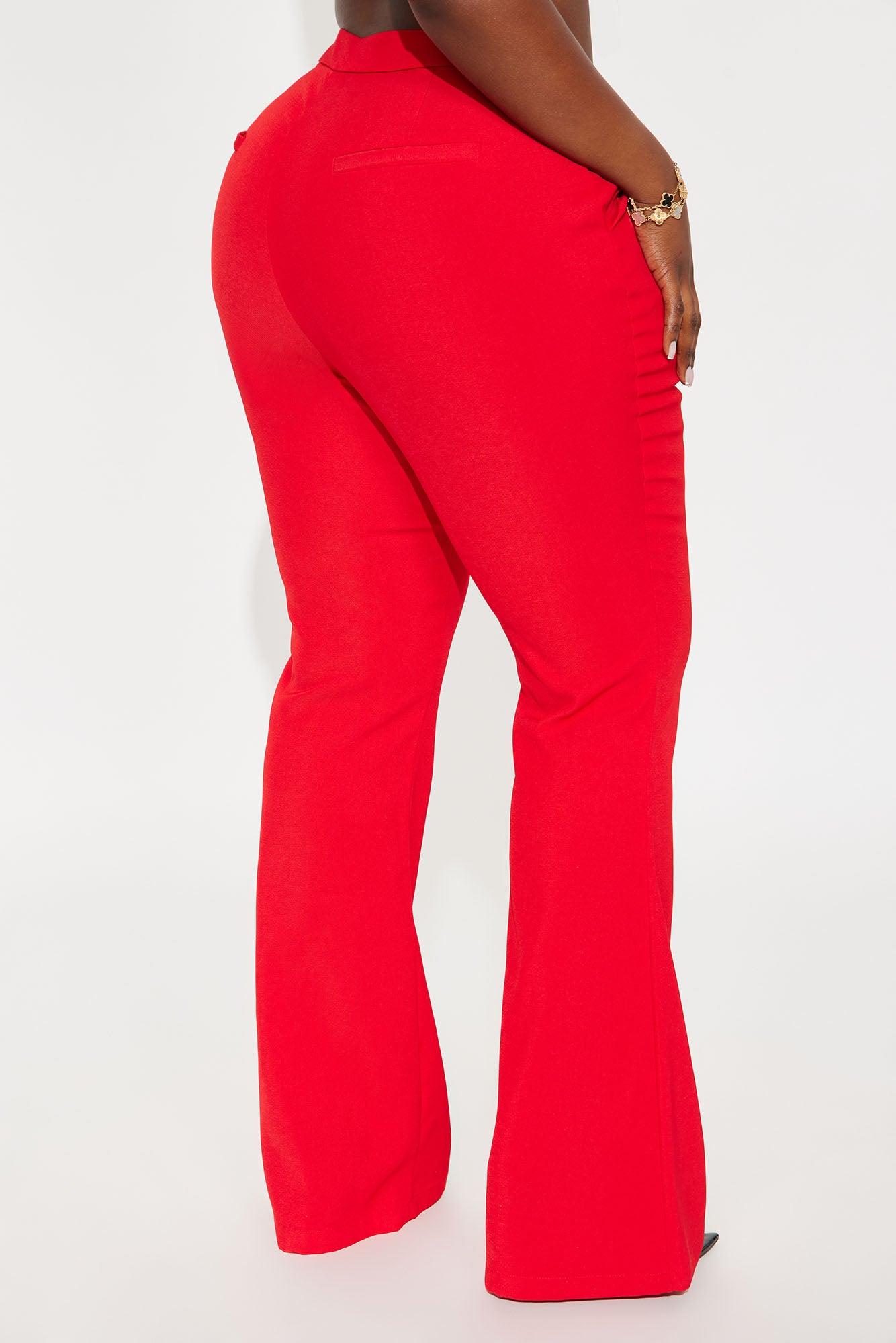 Breaking Even Flare Trouser - Red Female Product Image