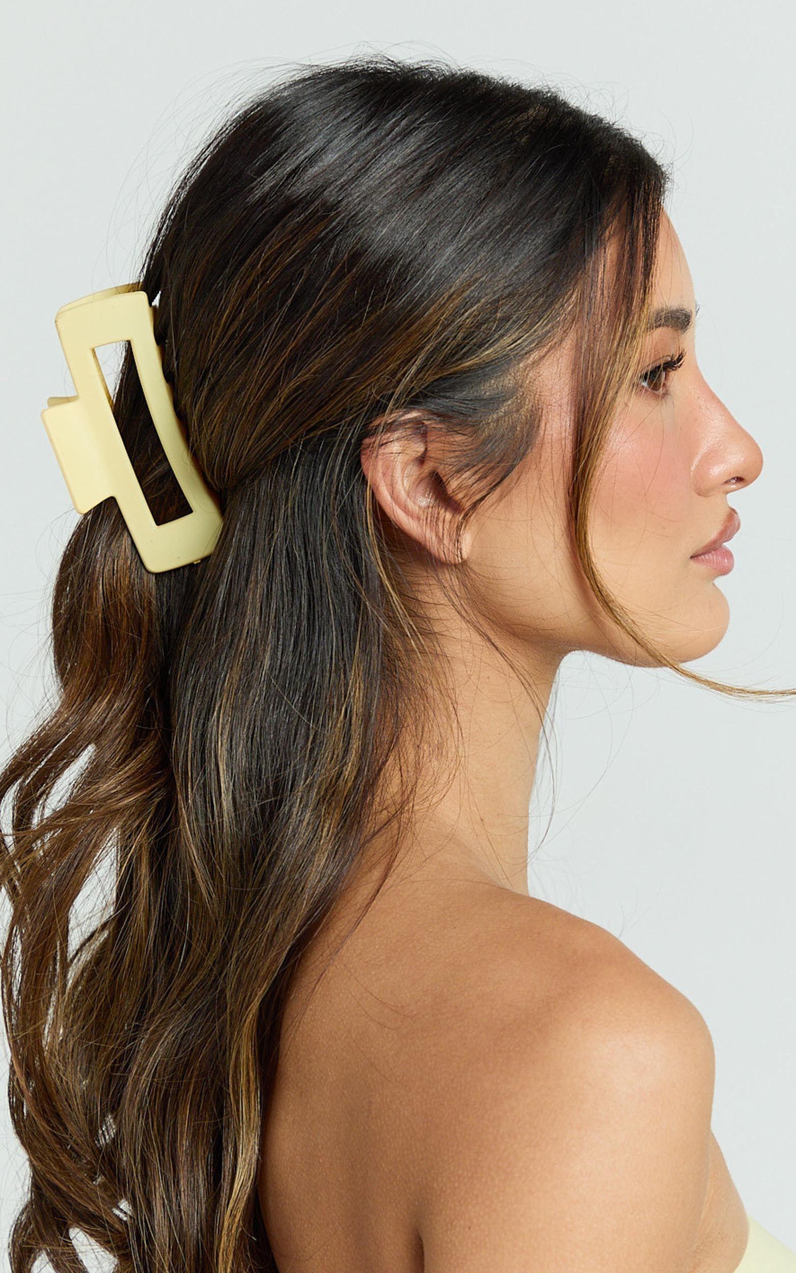 Delia Hair Clip - Rectangle Hair Clip in Butter Yellow Product Image