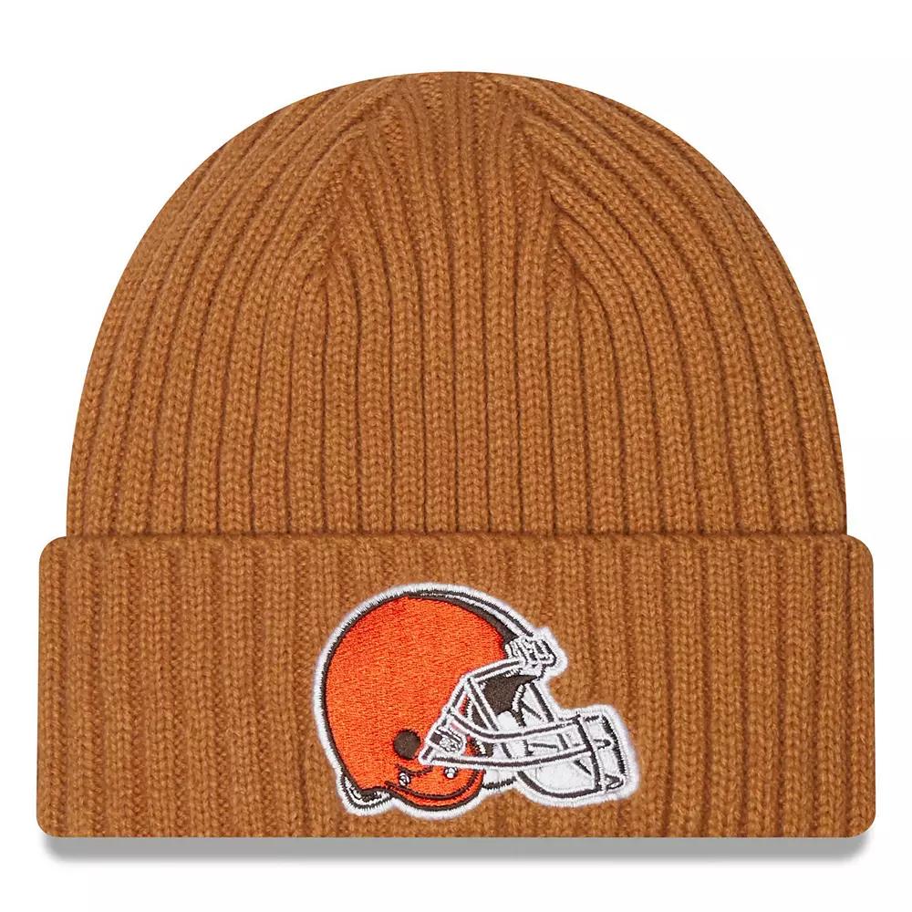 Men's New Era Brown Cleveland Browns Core Classic Cuffed Knit Hat Product Image