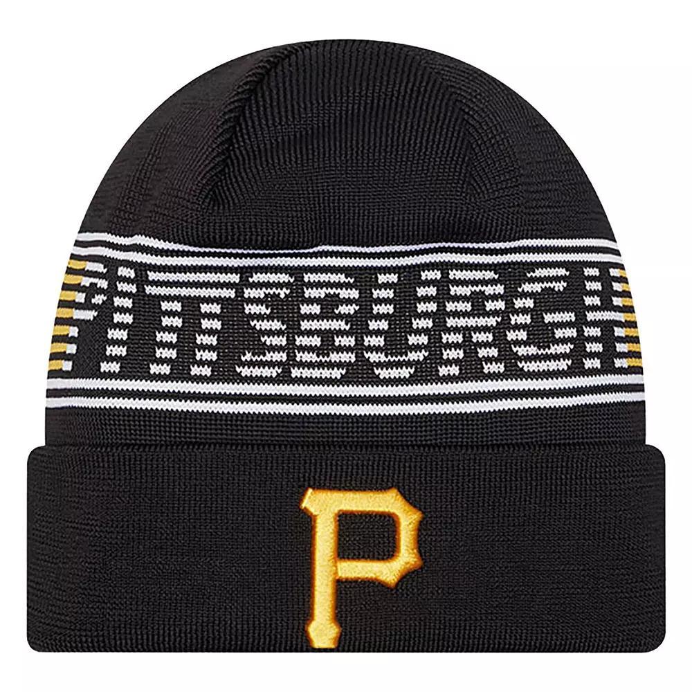 Mens New Era Pittsburgh Pirates Authentic Collection Cuffed Knit Hat Product Image