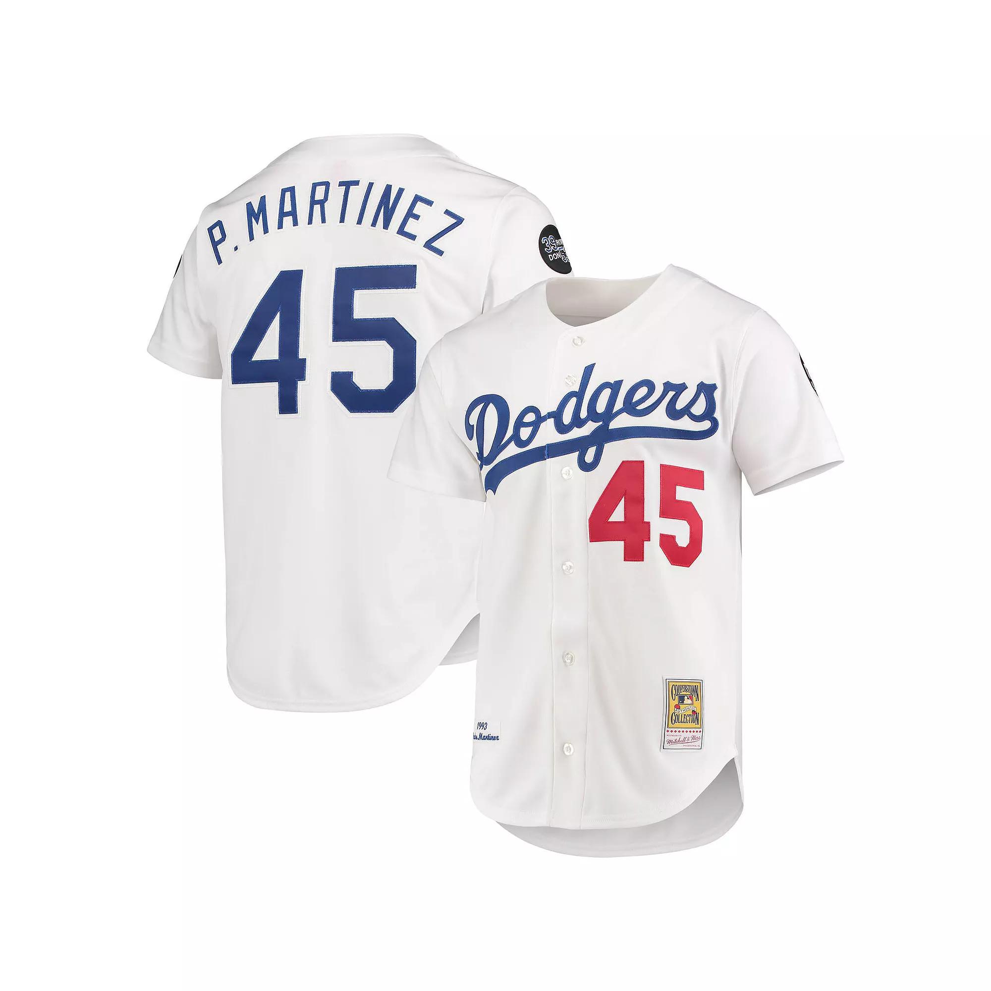 Men's Mitchell & Ness Pedro Martinez White Los Angeles Dodgers 1993 Cooperstown Collection Home Authentic Jersey, Size: 44 Product Image