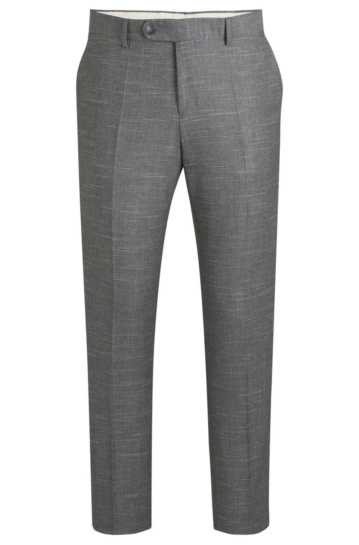 Slim-fit trousers in patterned wool Product Image