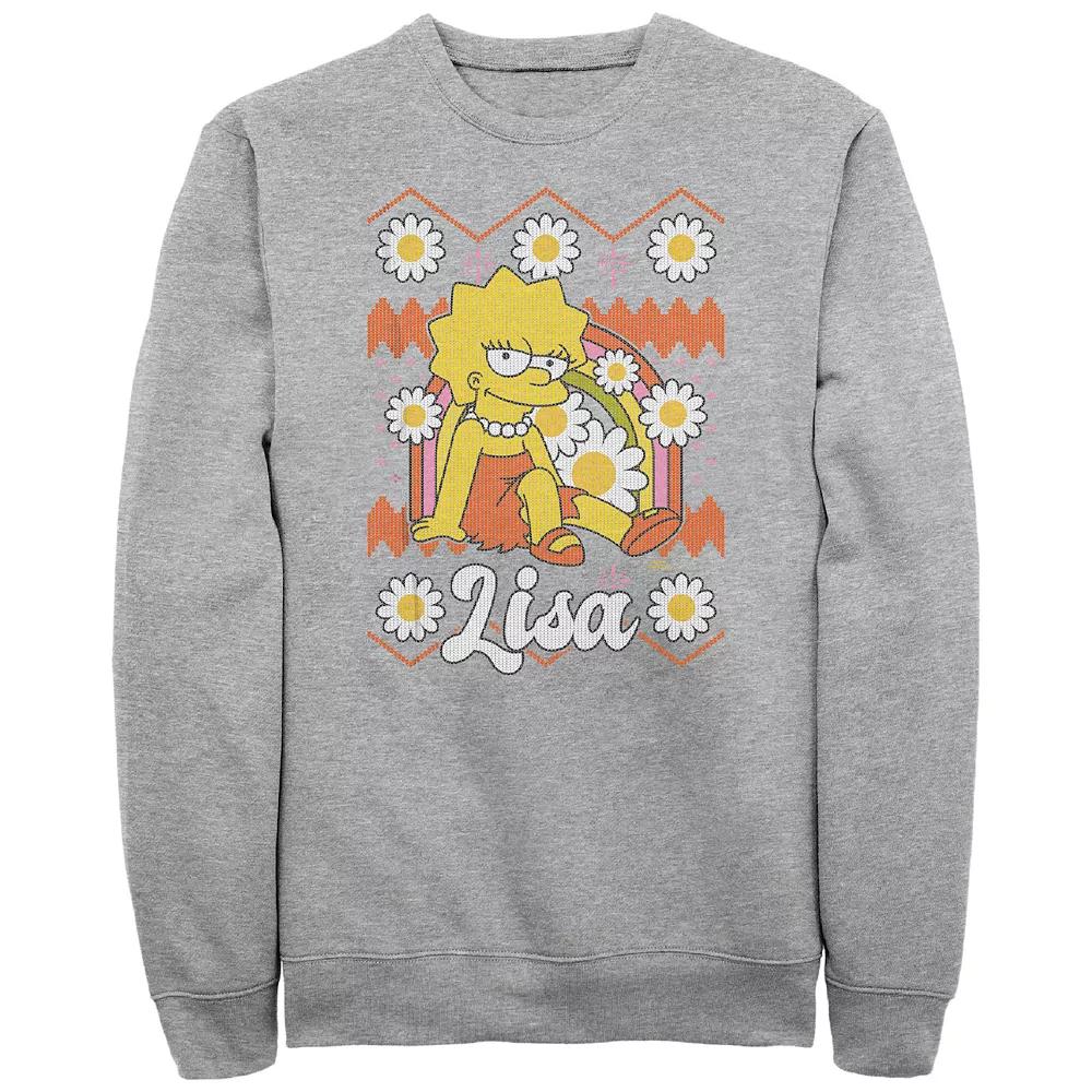 Big & Tall The Simpsons Lisa Christmas Sweater Graphic Fleece, Men's,  Product Image