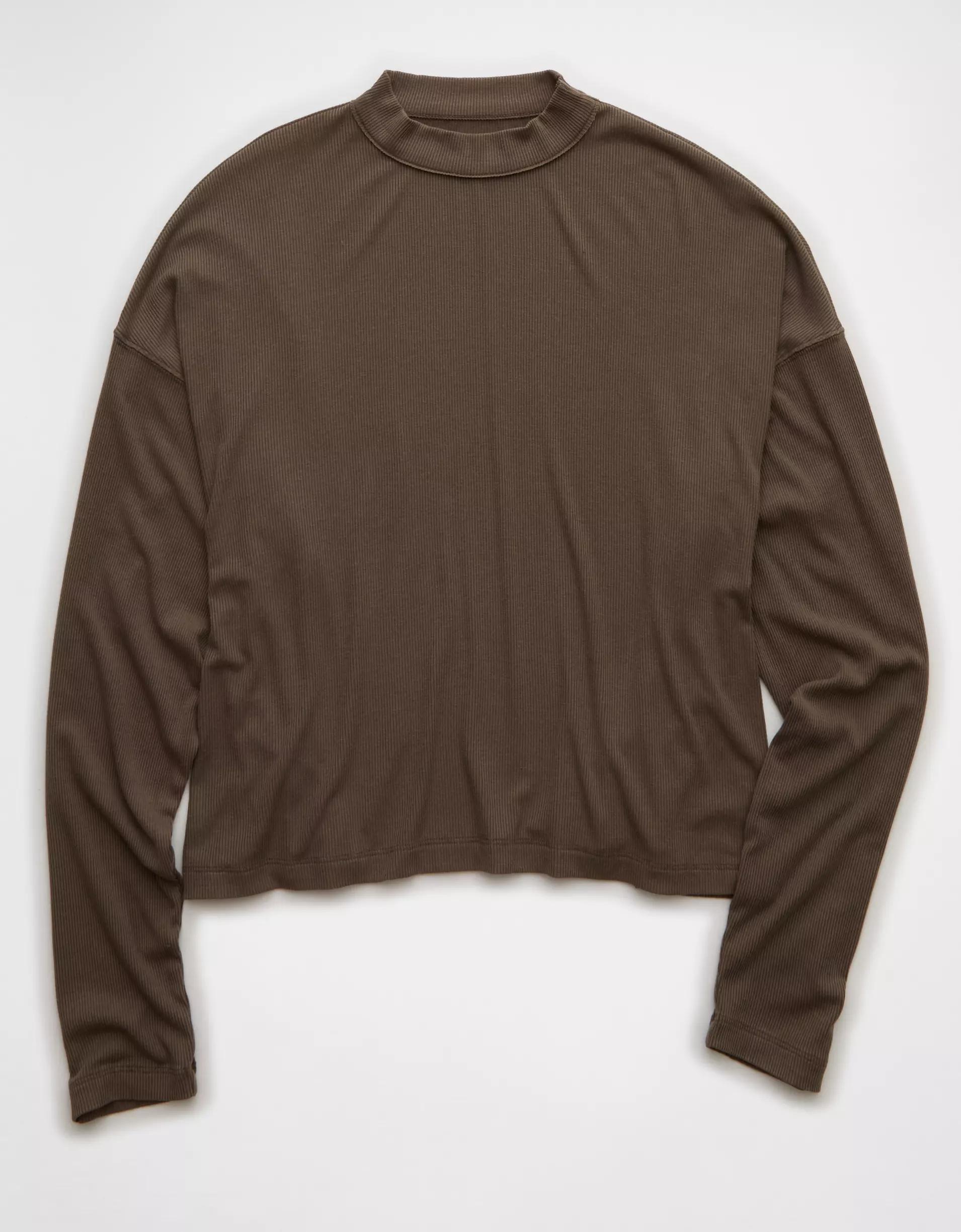 AE Soft & Sexy Long Sleeve Mockneck T-Shirt Product Image
