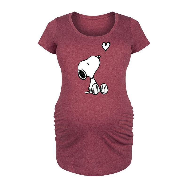 Maternity Peanuts Snoopy Heart Graphic Tee, Women's,  Product Image