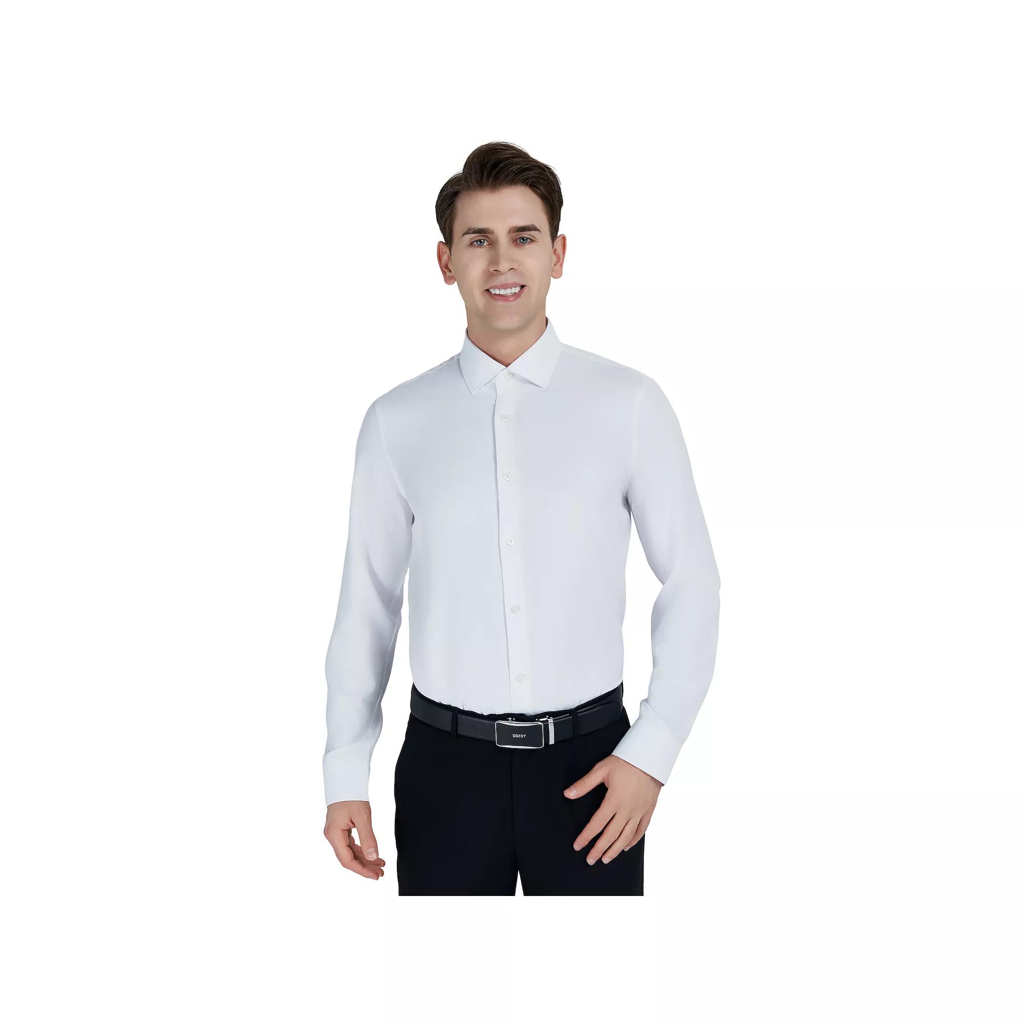 Men's Bespoke Slim-Fit Textured Easy Care Dress Shirt,  Product Image