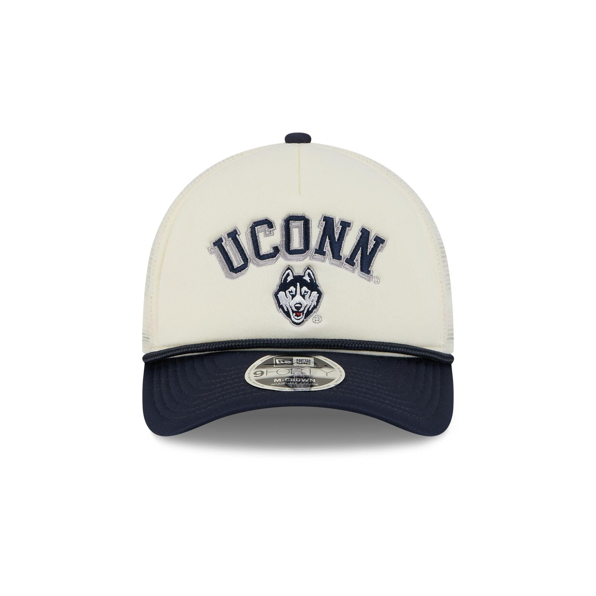 Connecticut Huskies Chrome Arch 9FORTY M-Crown A-Frame Trucker Hat Male Product Image