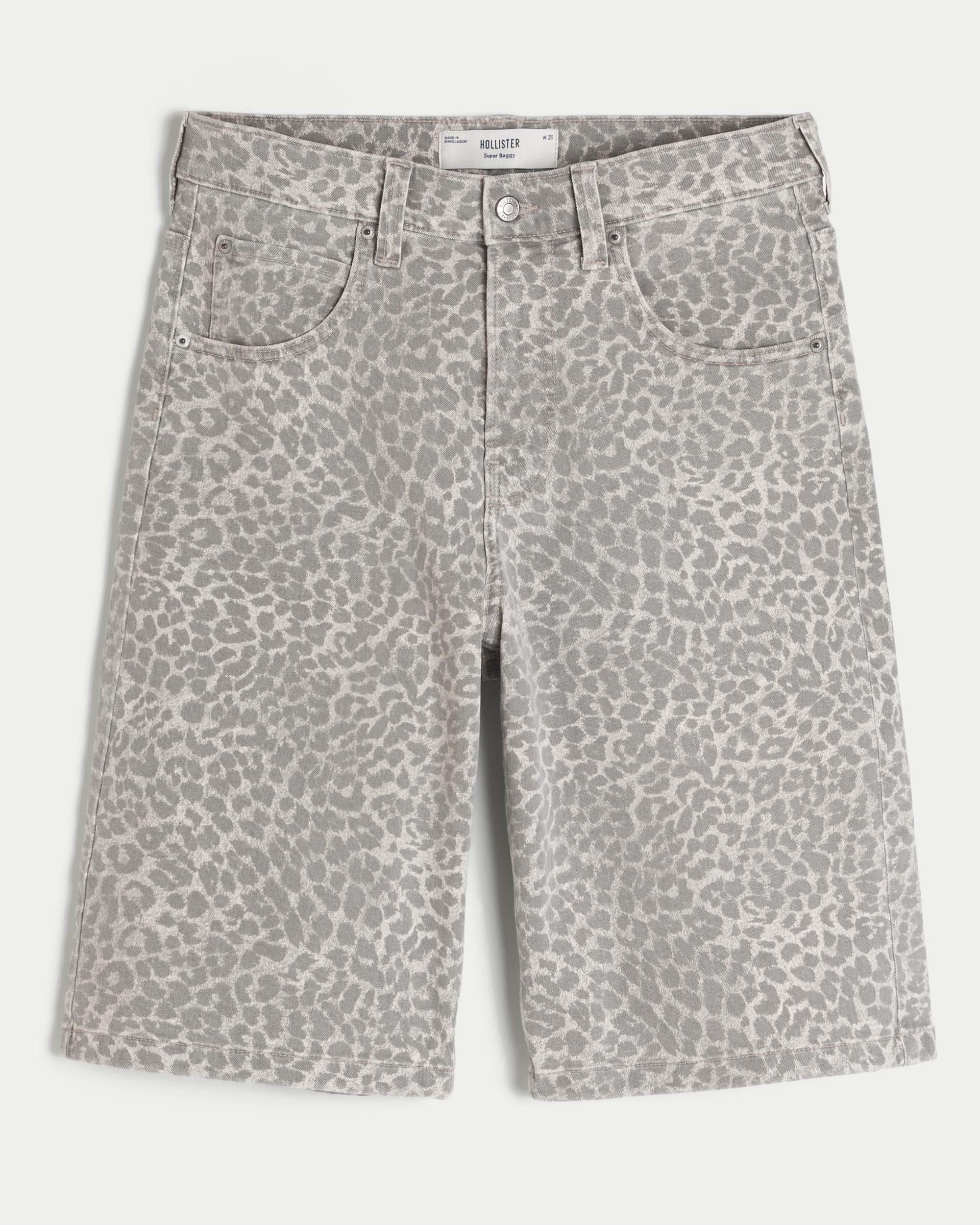 Below-the-Knee Washed Black Super Baggy Denim Shorts Product Image