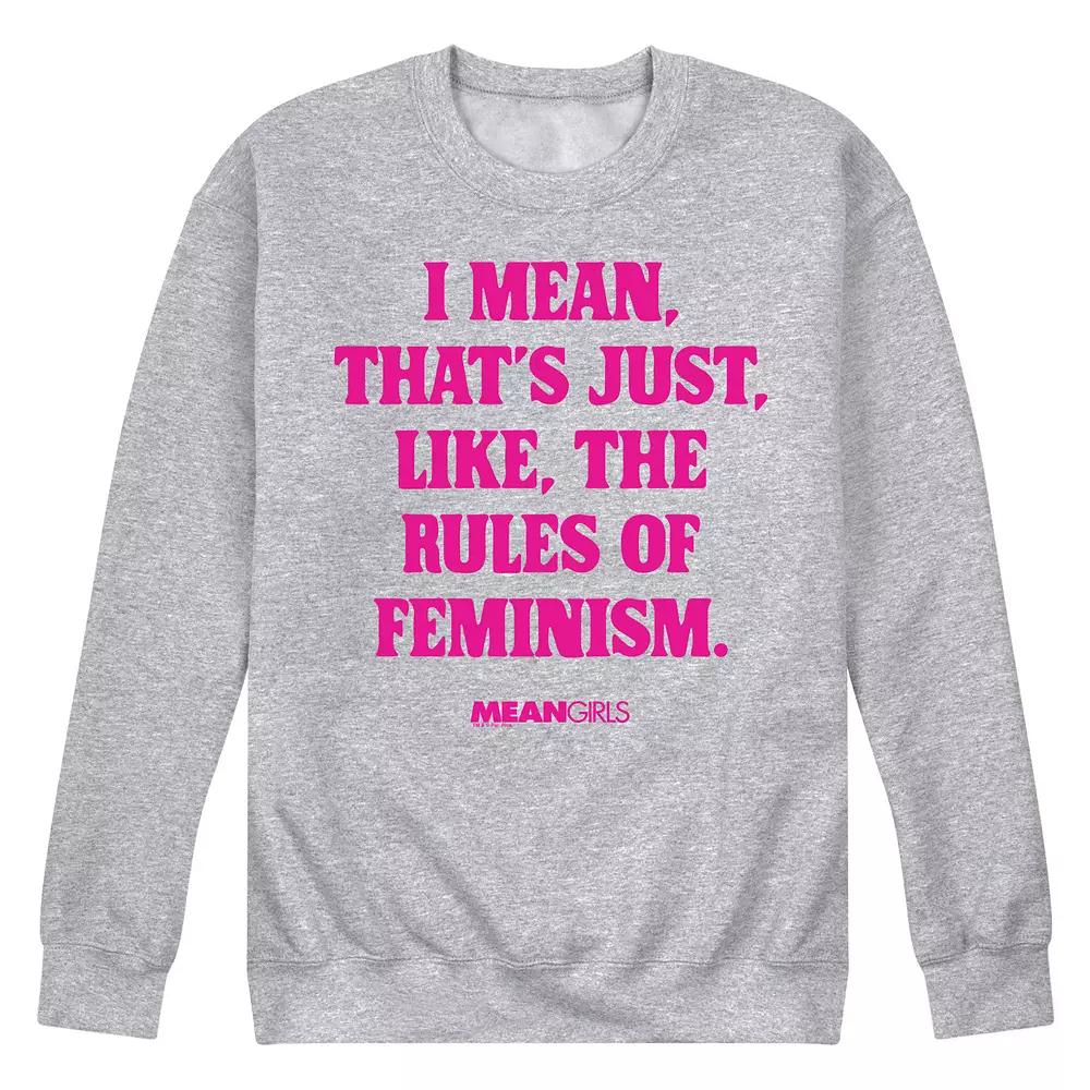 Men's Mean Girls Rules Of Feminism Fleece Sweatshirt,  Product Image