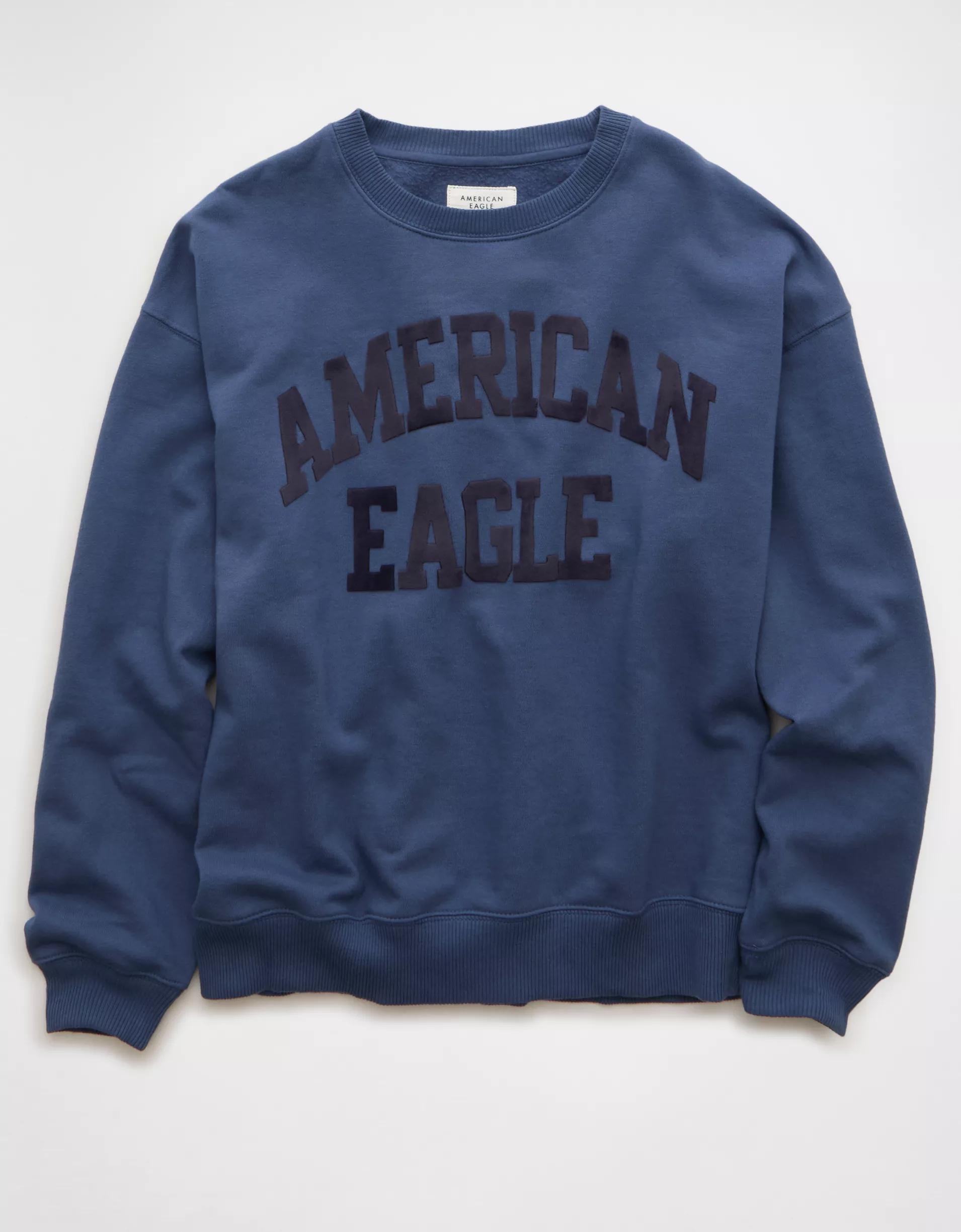 AE Velvet Graphic Crew Neck Sweatshirt Product Image