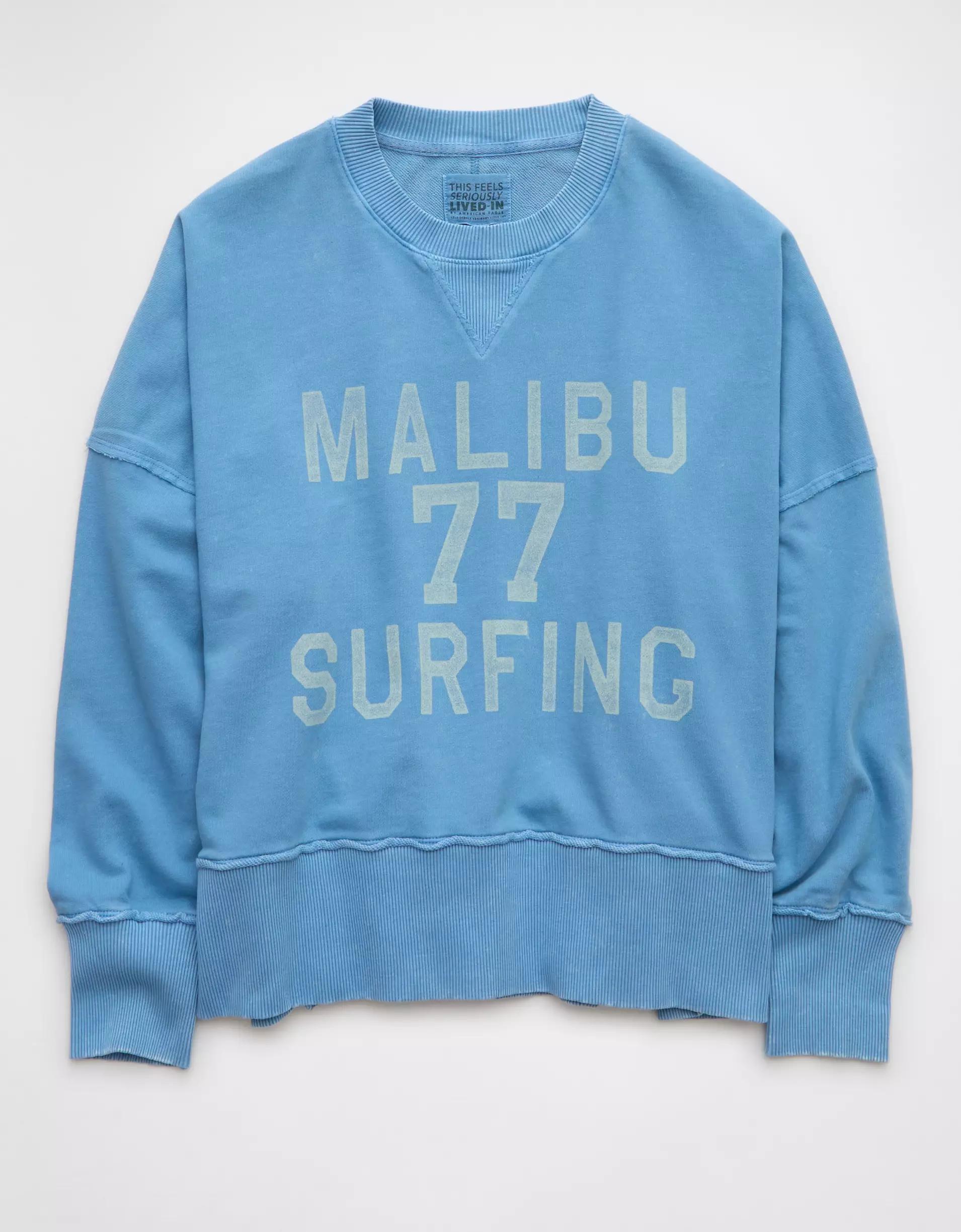 AE Big Hug Destination Graphic Crew Neck Sweatshirt Product Image