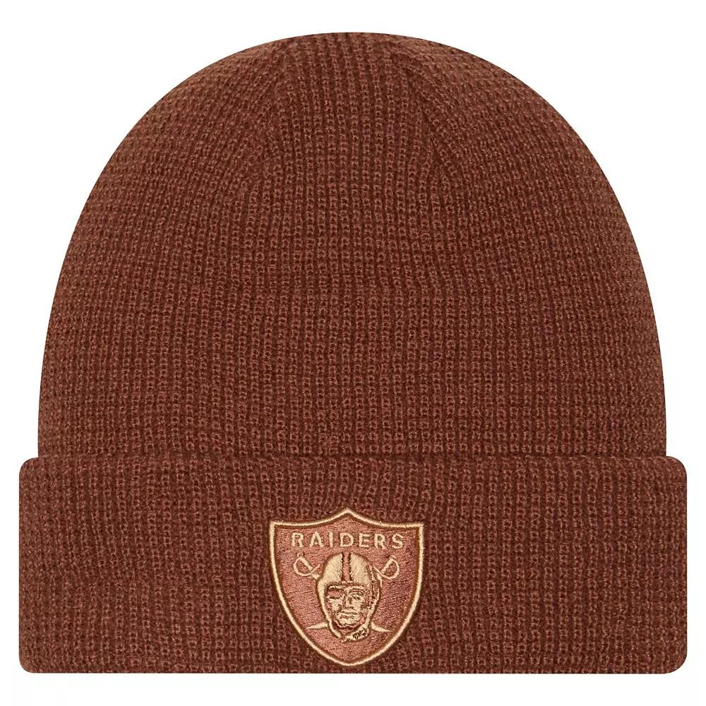 Men's New Era Brown Las Vegas Raiders Tiramasu Waffle Cuffed Knit Hat, Lvr Brown Product Image