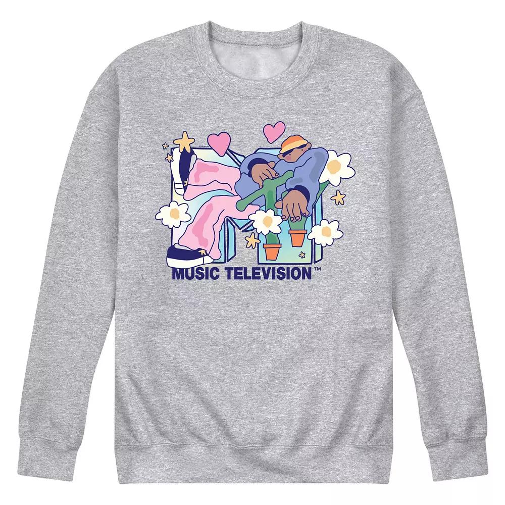Men's MTV Funky Flower Dude Fleece Sweatshirt,  Product Image