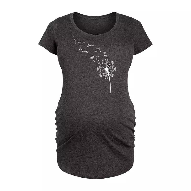 Maternity Dandelion Seeds Graphic Tee, Womens Heather Grey Product Image