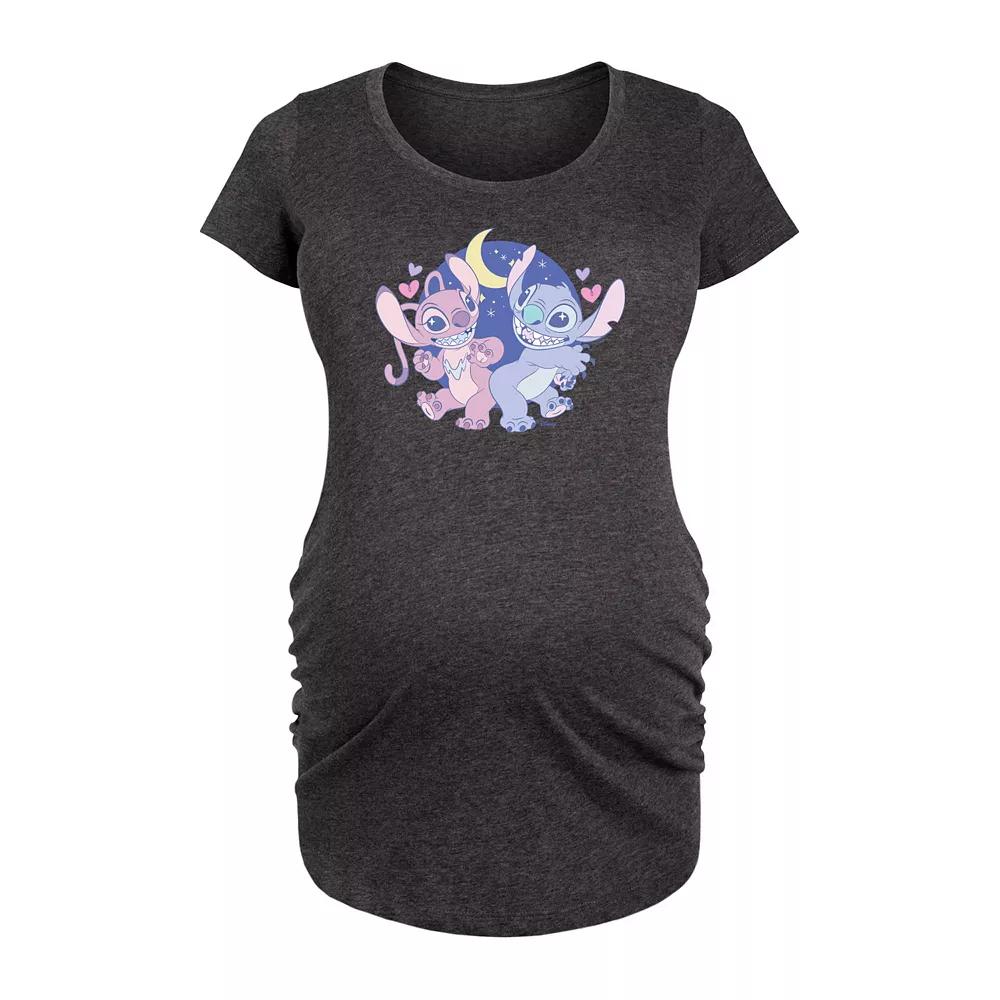 Disney's Lilo & Stitch Maternity Angel Flower Graphic Tee, Women's,  Product Image