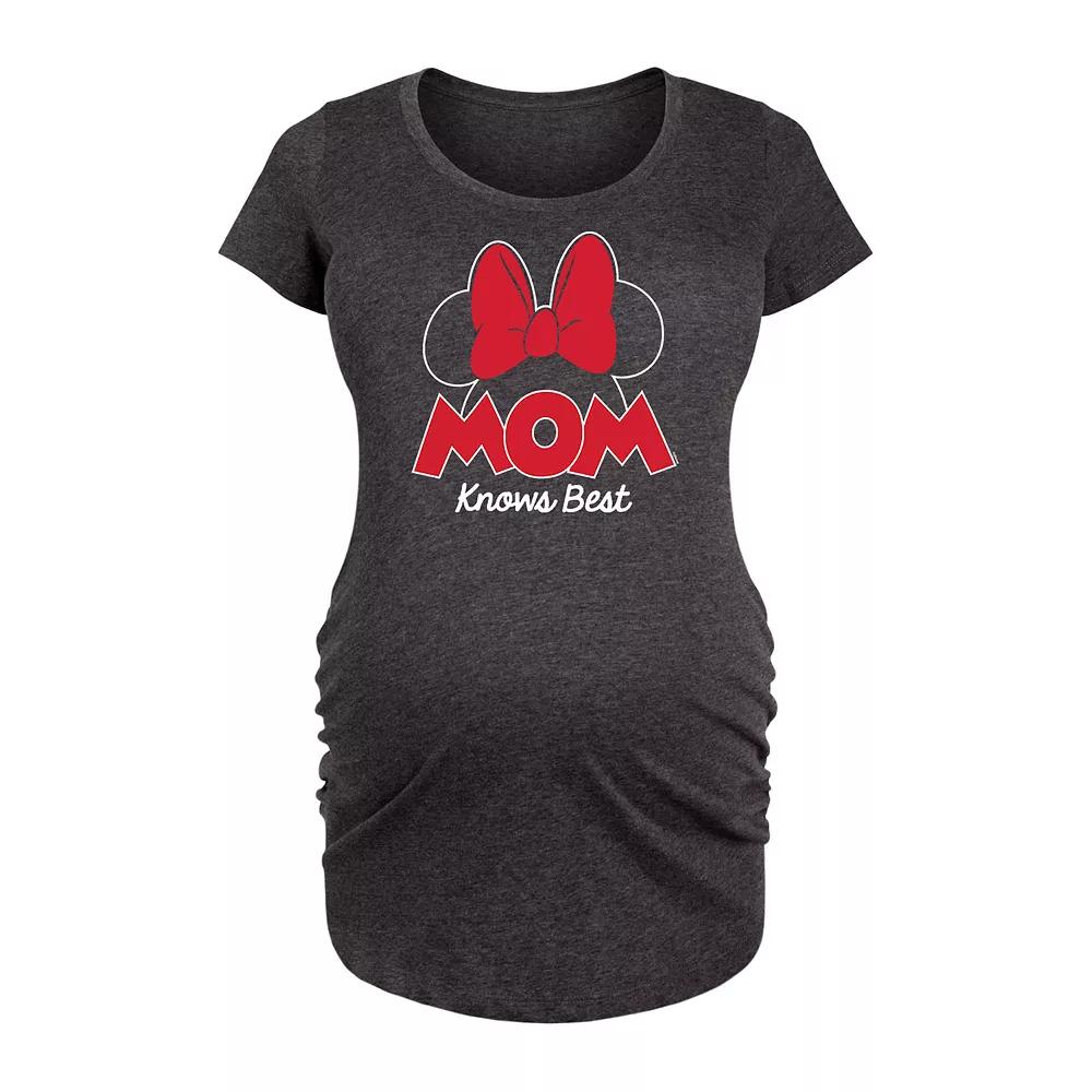 Disney's Minnie Mouse Maternity Mom Knows Best Graphic Tee, Women's,  Product Image